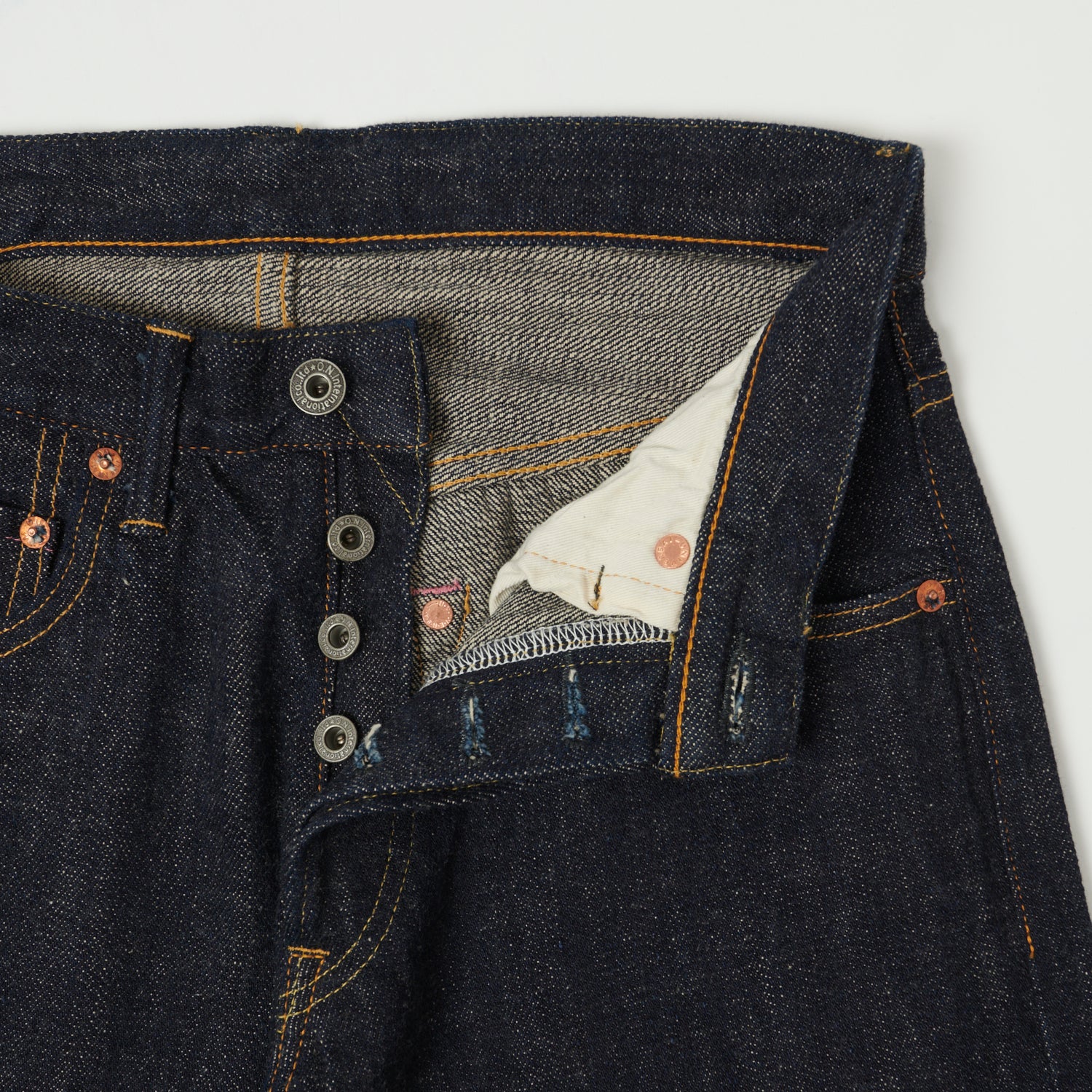 ONI Denim 689 Kiraku II 12oz Natural Indigo Slim Tapered Jean - One Wash - Image 4