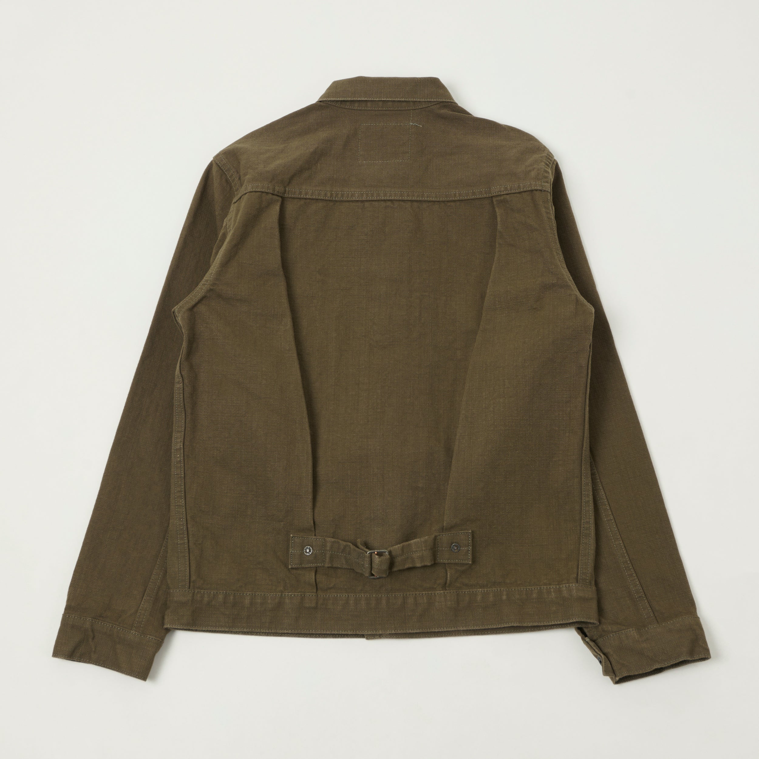 ONI Denim 01507-HOX-BRK 13oz Sulfur Dyed Canvas Type I Denim Jacket - Olive Brown - Image 4