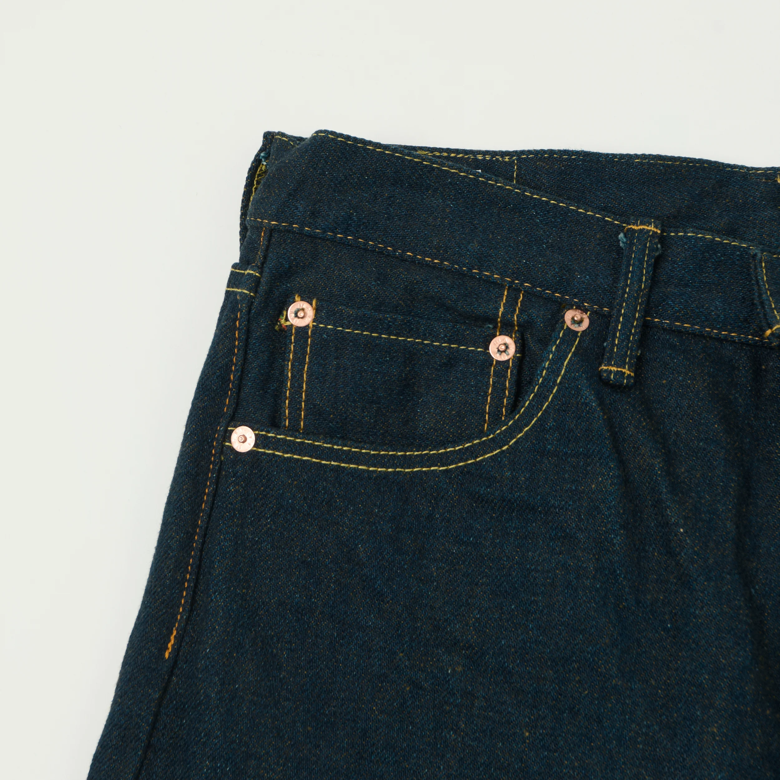 ONI Denim 288ZR-OLV 20oz Olive Weft 'Secret Denim' Loose Straight Jean - One Wash - Image 4