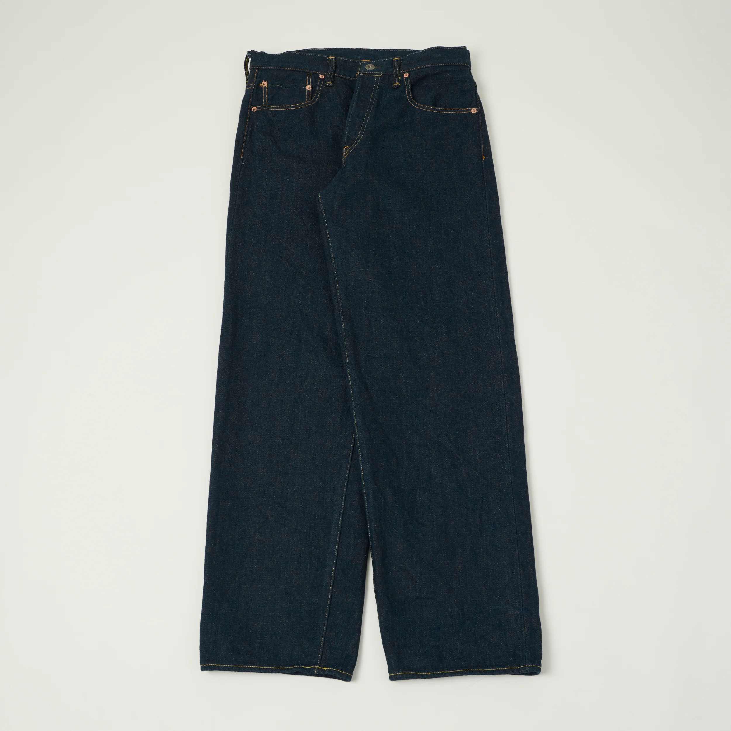 ONI Denim 822ZR-LBR 20oz Brown Weft 'Secret Denim' Extra Wide Tapered Jean - One Wash