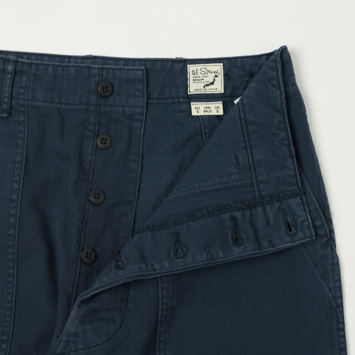 orSlow Herringbone Twill Lightweight Fatigue Pants - Navy - Image 4