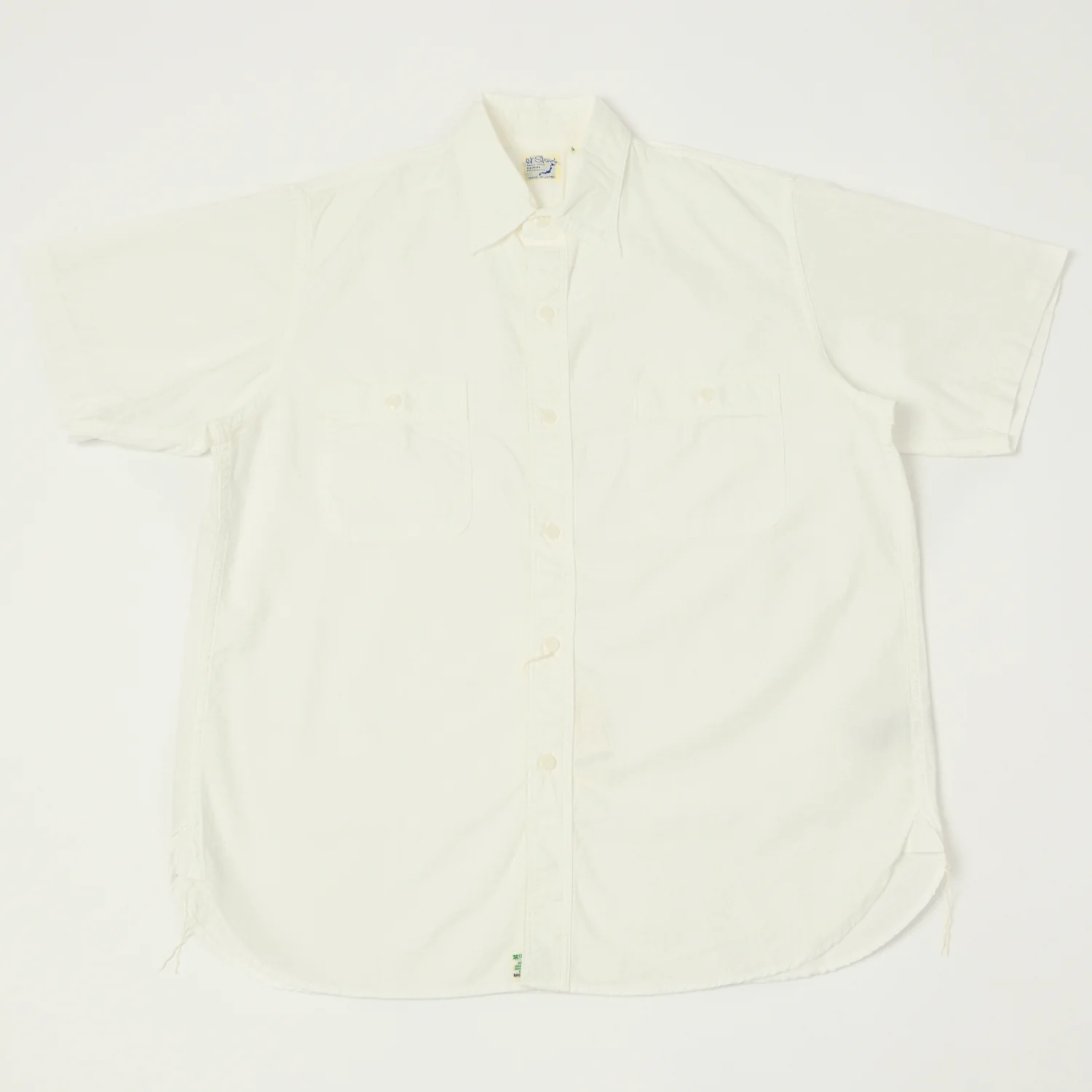 orSlow Short Sleeve Chambray Work Shirt - White