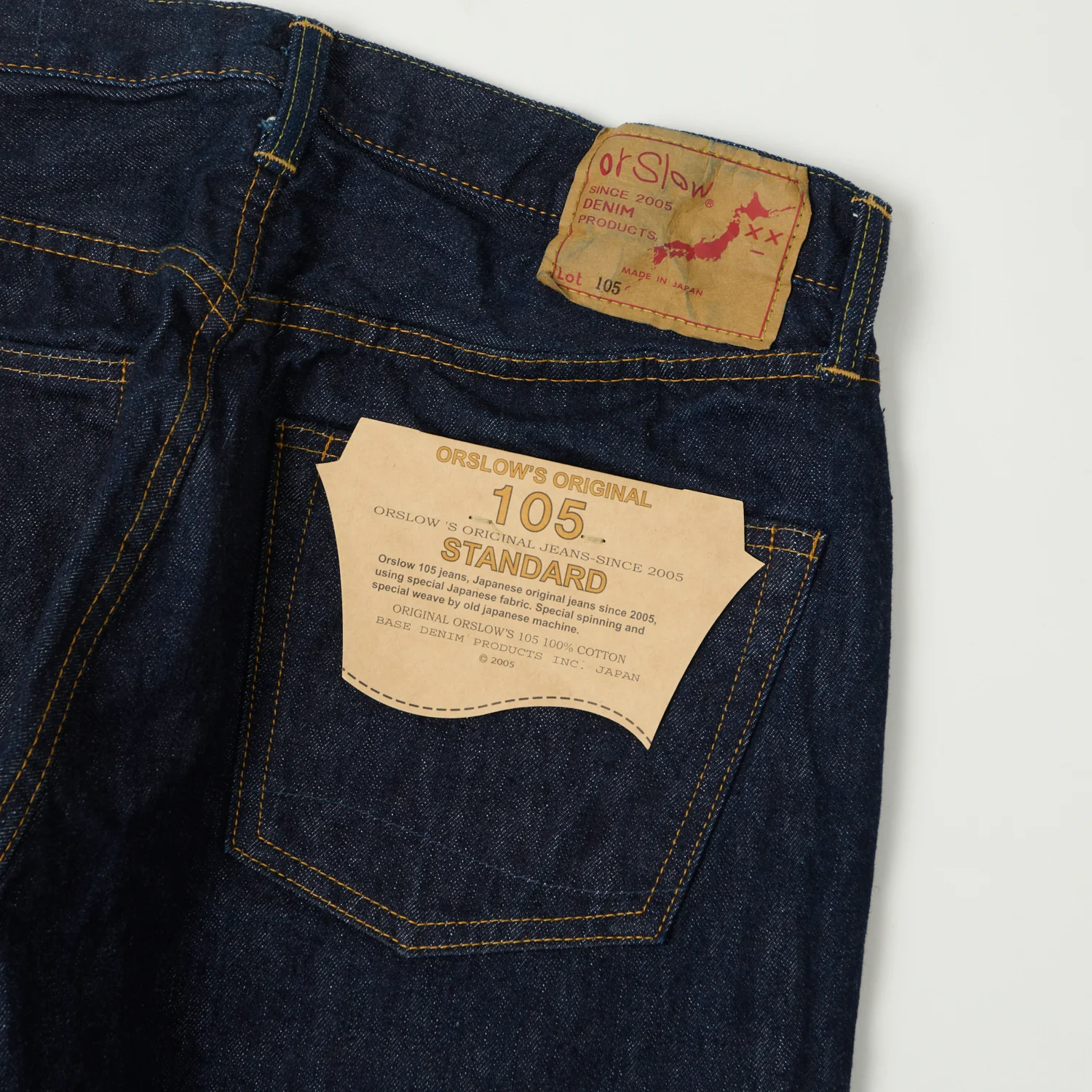 orSlow 105 13.5oz Regular Straight Jean - One Wash - Image 2