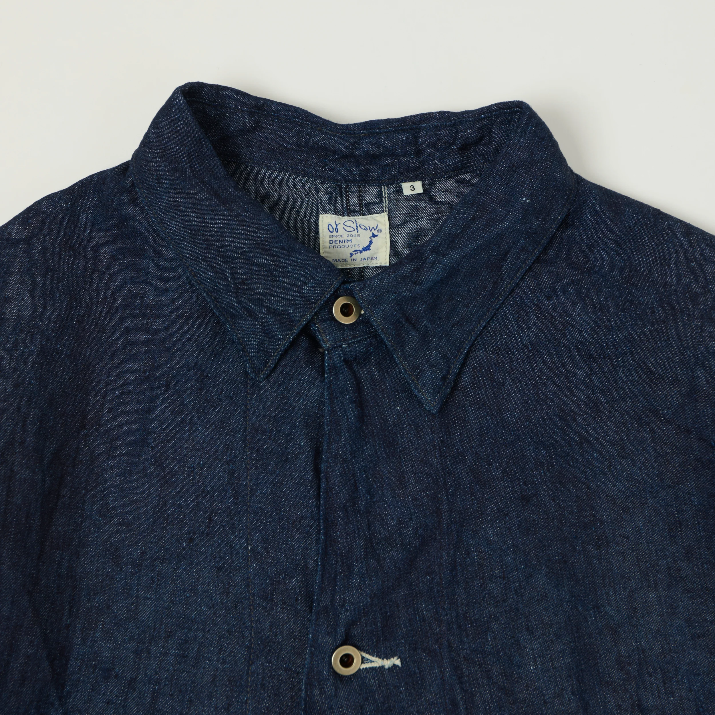 orSlow Linen Denim Chore Jacket - One Wash - Image 2