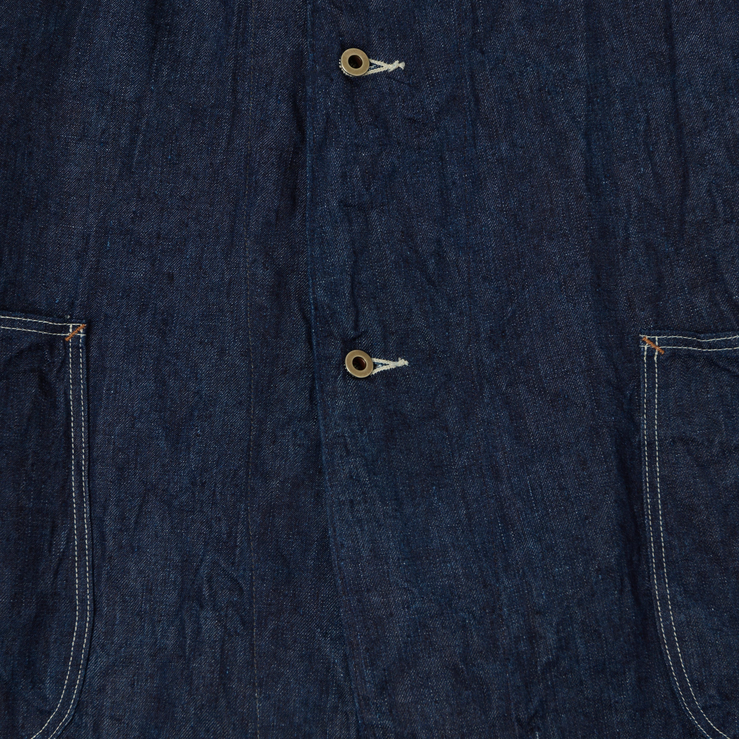 orSlow Linen Denim Chore Jacket - One Wash - Image 4