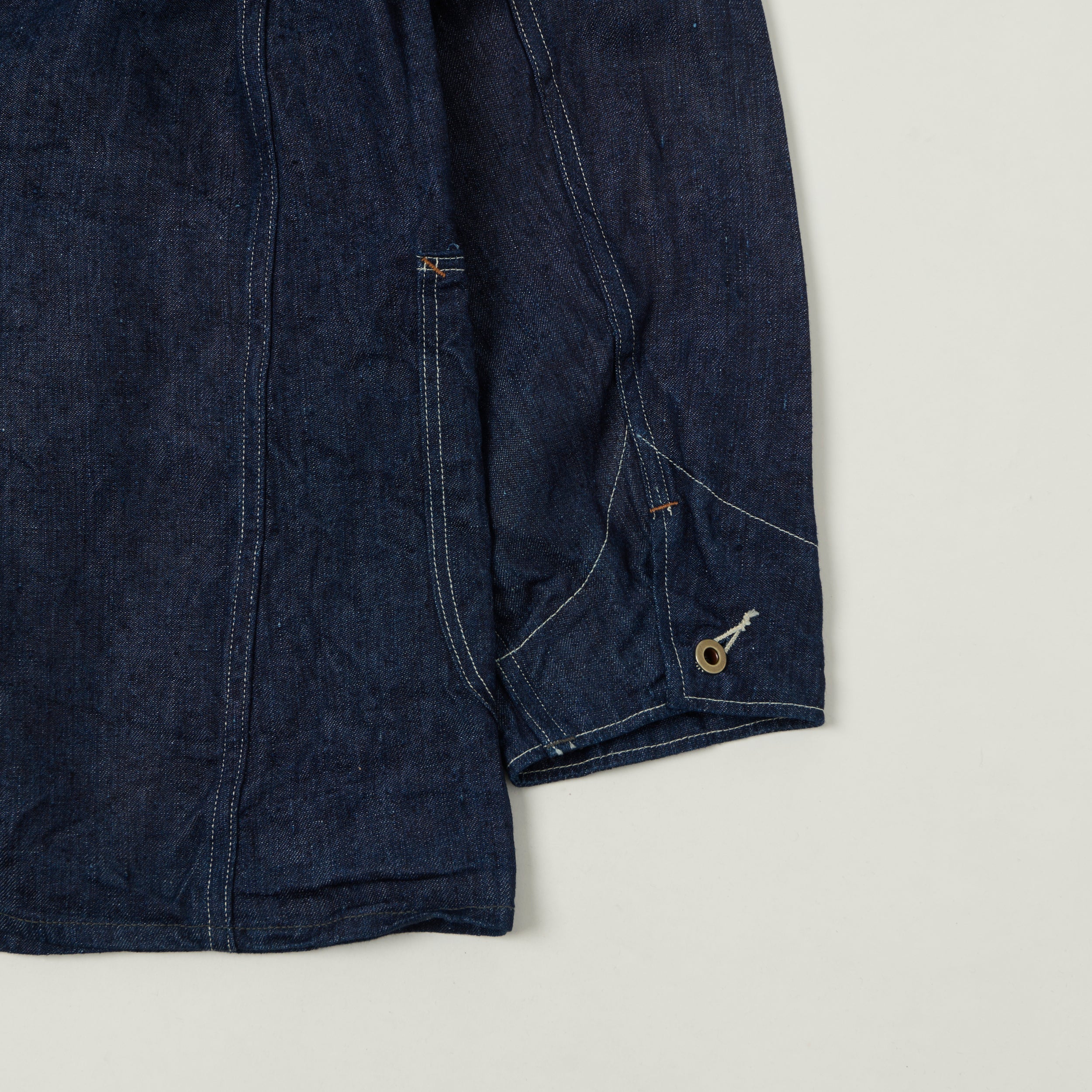 orSlow Linen Denim Chore Jacket - One Wash - Image 5