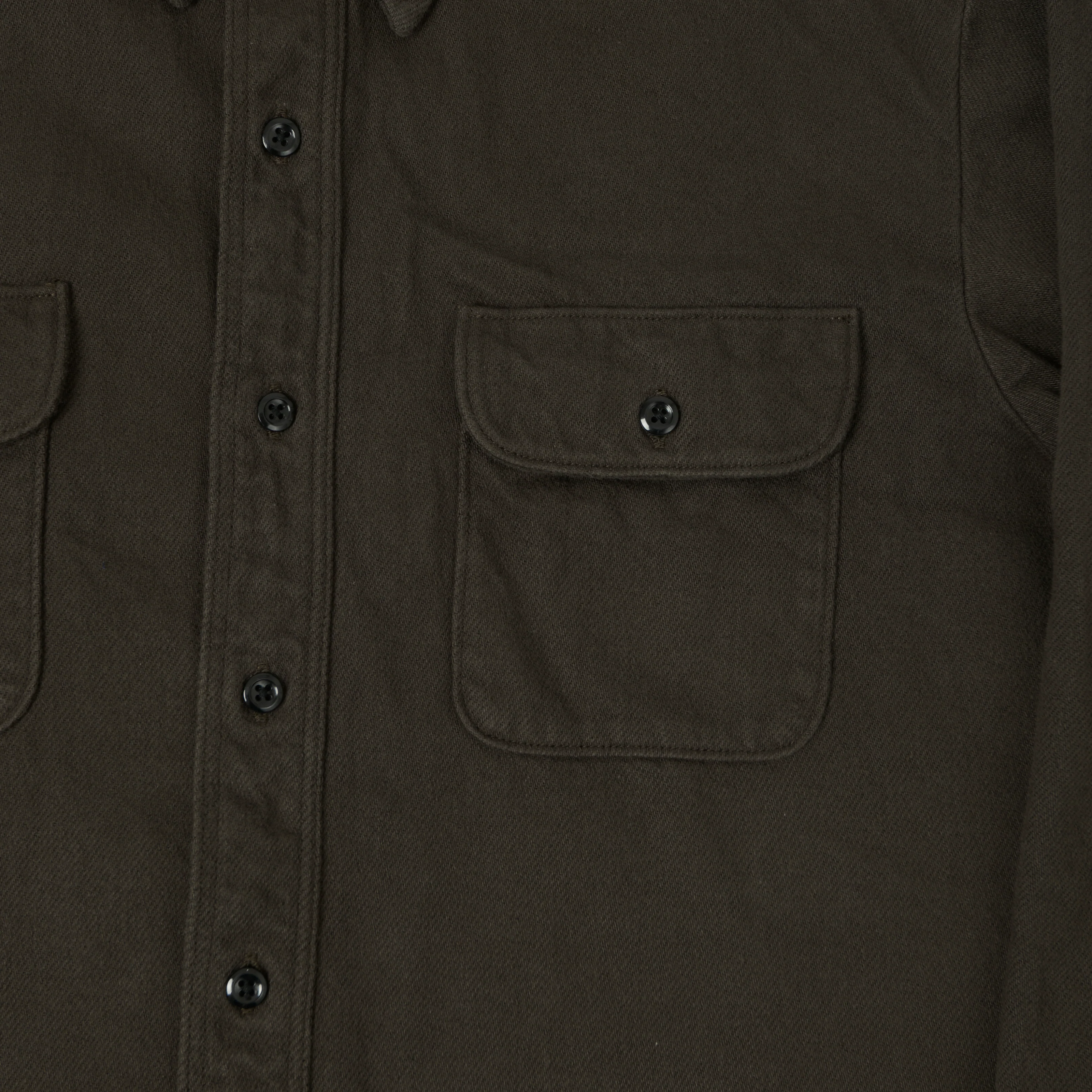 orSlow Flannel Work Shirt - Coffee Brown - Image 5