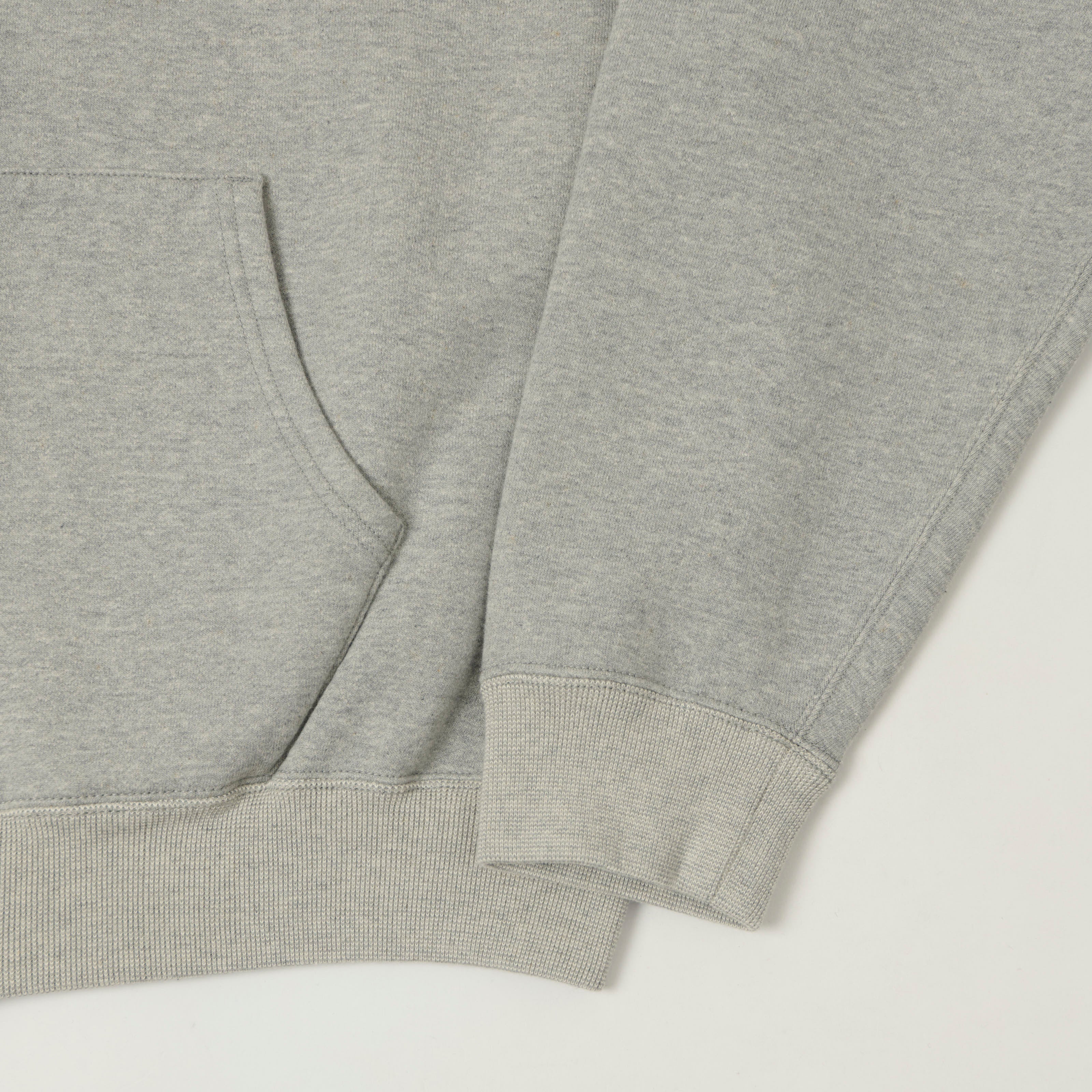 orSlow Zip Through Heavyweight Sweatshirt - Heather Grey - Image 3