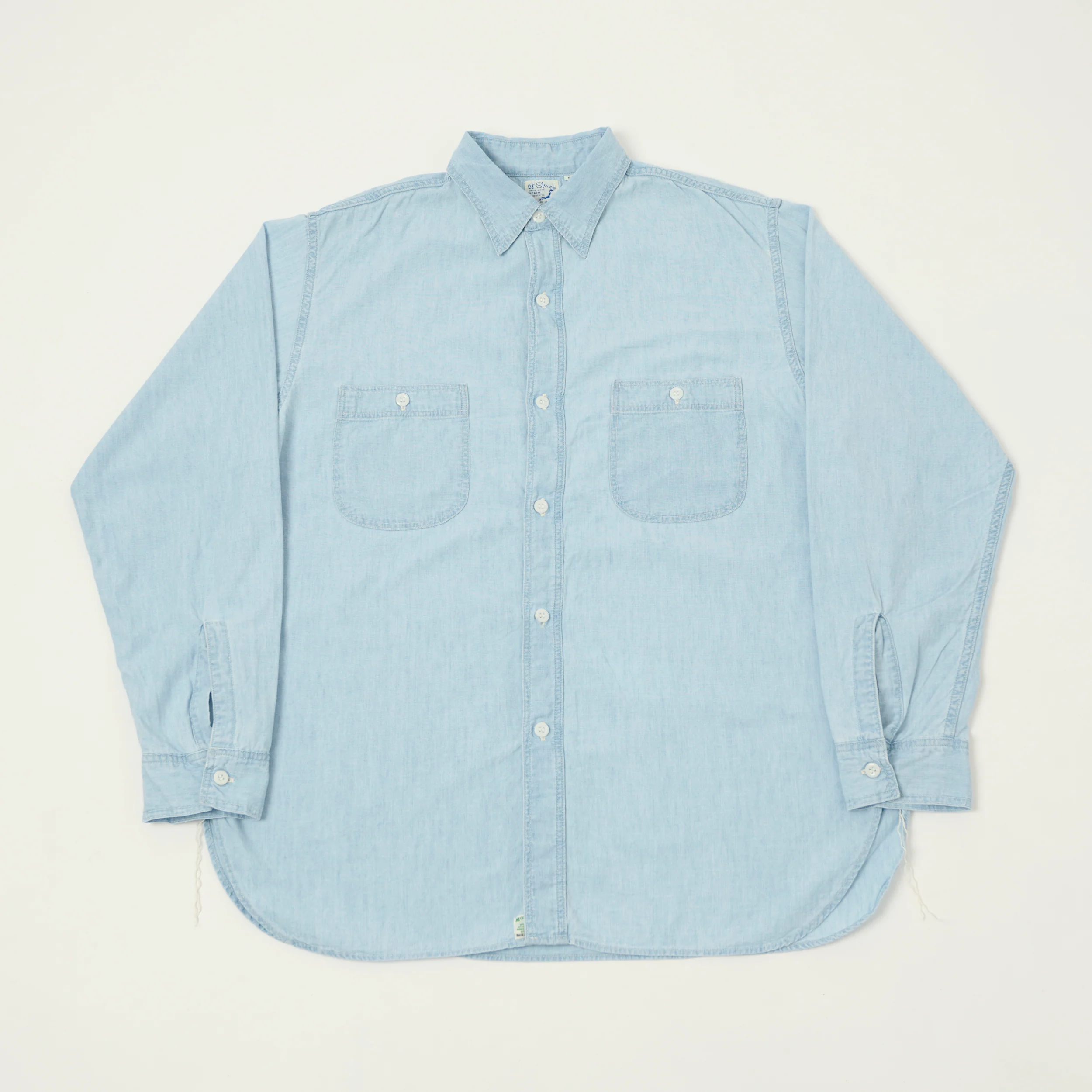 orSlow Vintage Chambray Work Shirt - Sky Blue