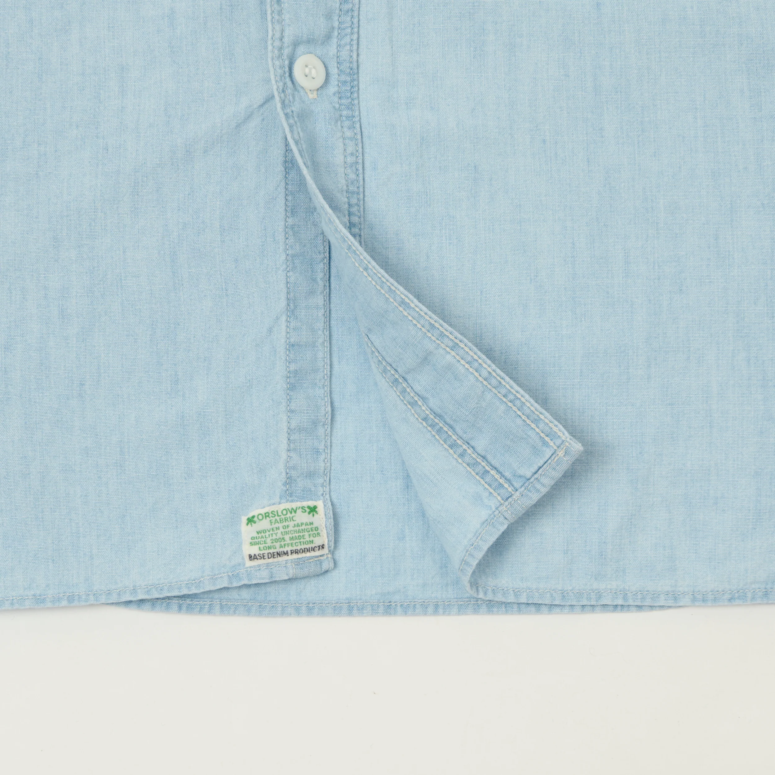 orSlow Vintage Chambray Work Shirt - Sky Blue - Image 2