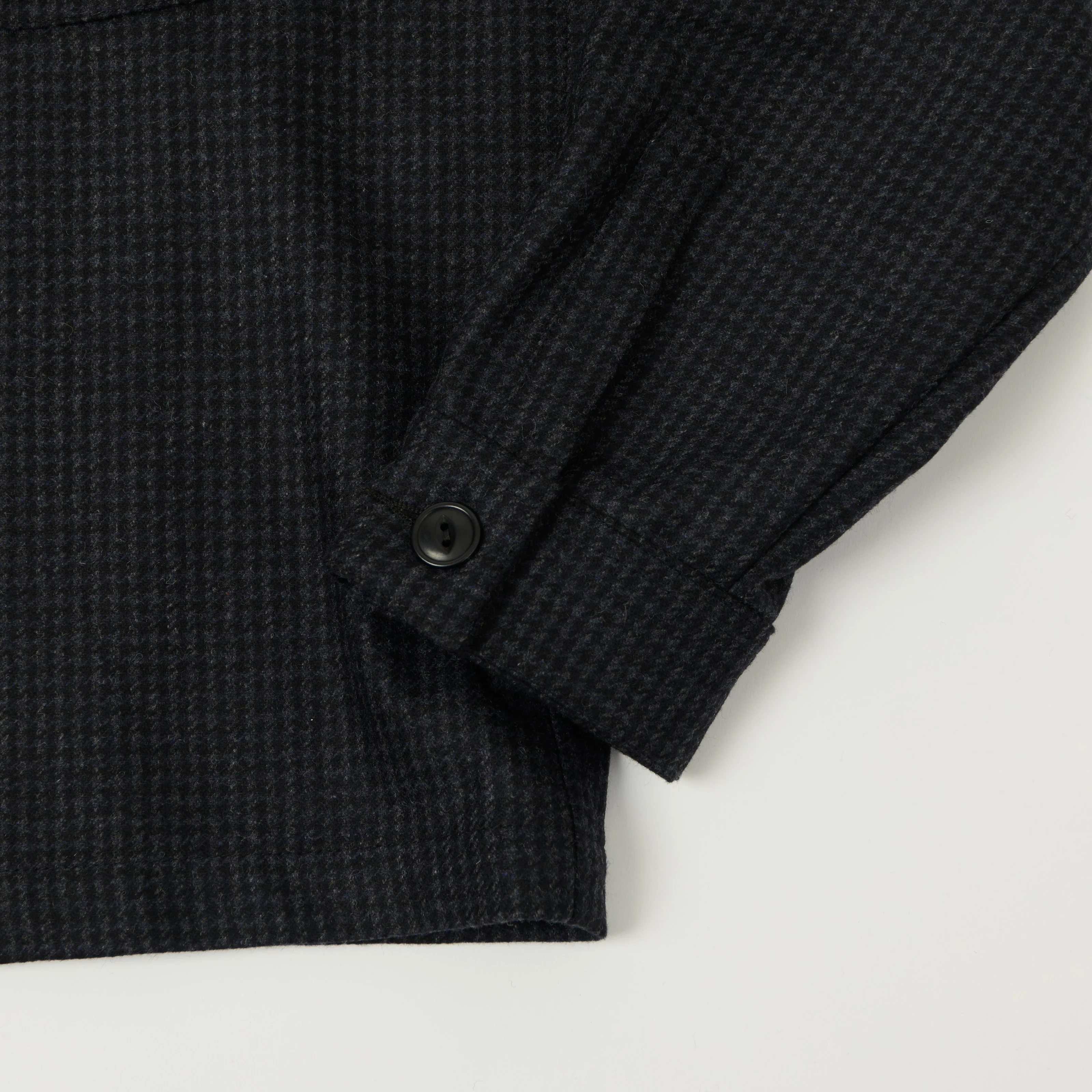 Outclass Wool Camp Shirt - Charcoal Houndstooth - Image 3