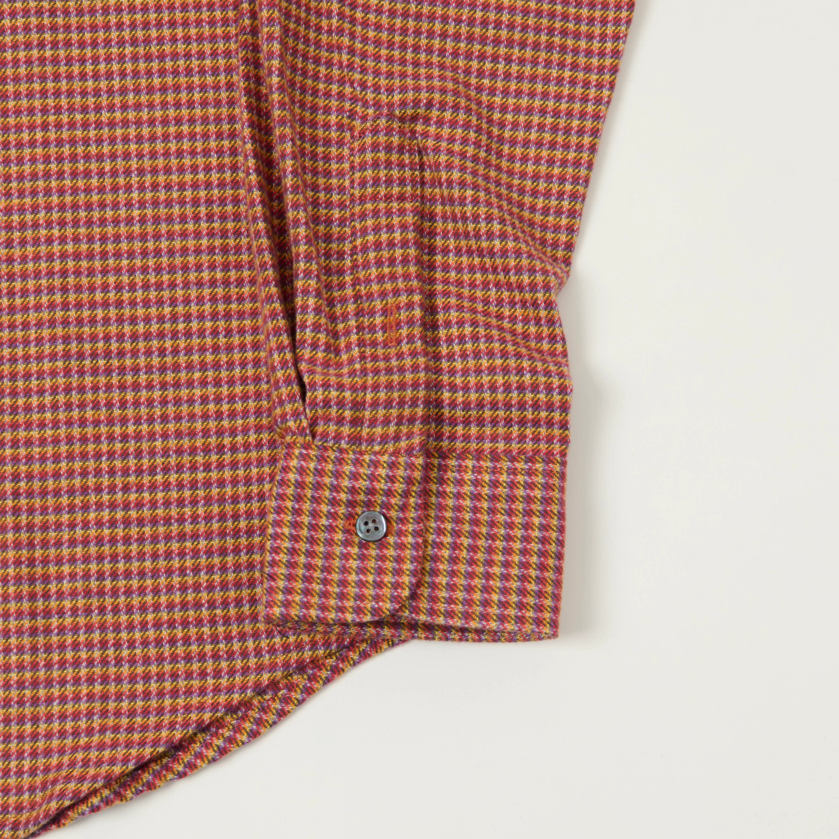 Outclass Classic Button Down Flannel Shirt - Sunset Micro Plaid - Image 4