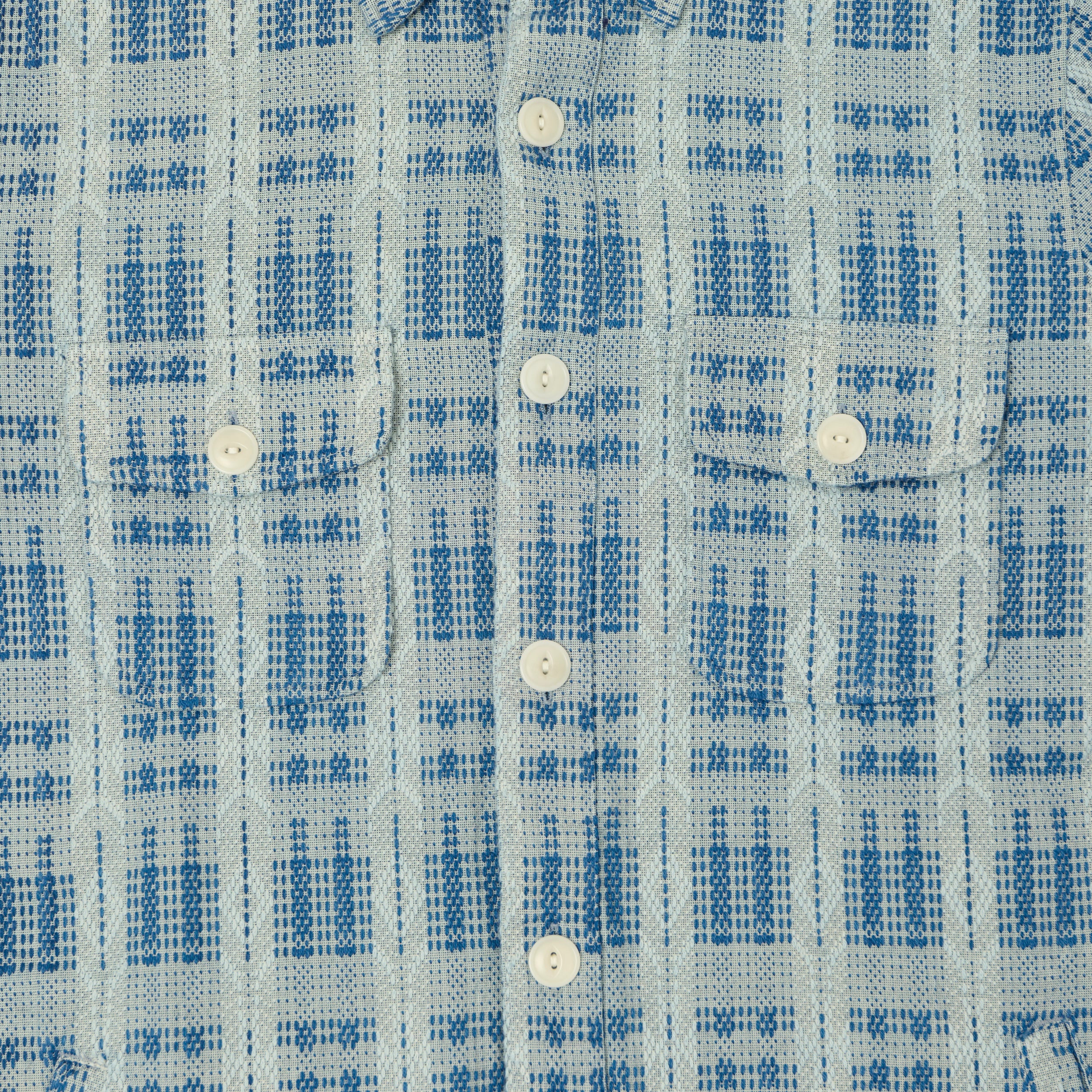 Outclass Sashiko Blanket Overshirt - Indigo - Image 4