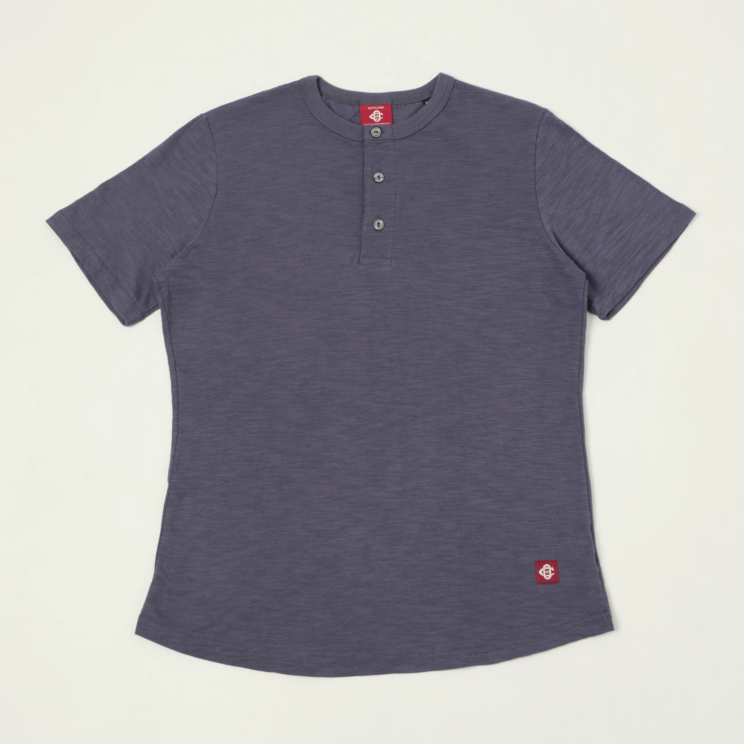 Outclass Slub Knit Henley T-Shirt - Violet