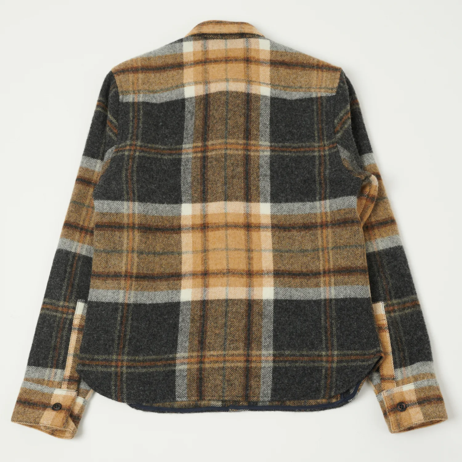 Peregrine 'Barney' Wool Overshirt - Brown/Grey - Image 5