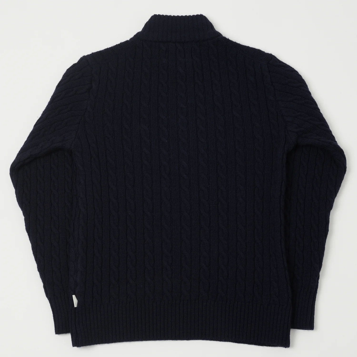 Peregrine Cable Knit Quarter Zip Jumper - Navy - Image 4