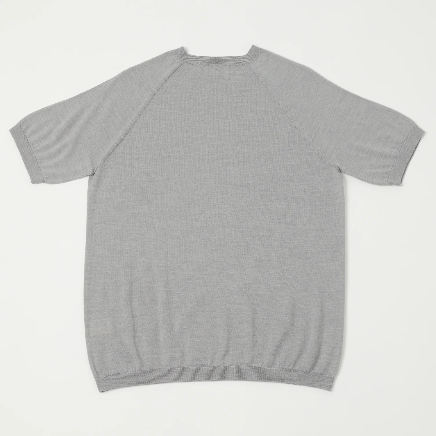 Peregrine Knitted Wool T-Shirt - Light Grey - Image 4