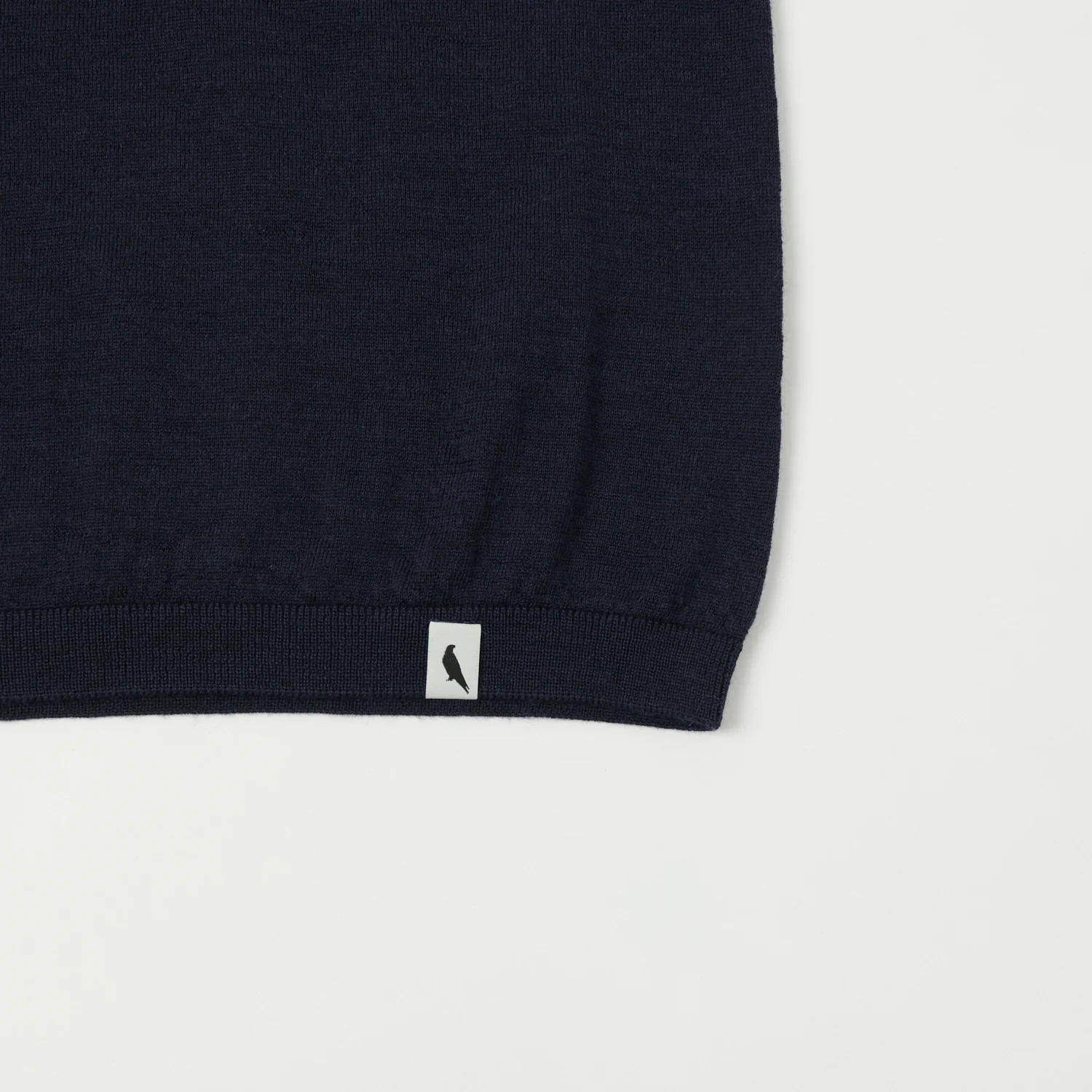 Peregrine Knitted Wool T-Shirt - Navy - Image 3