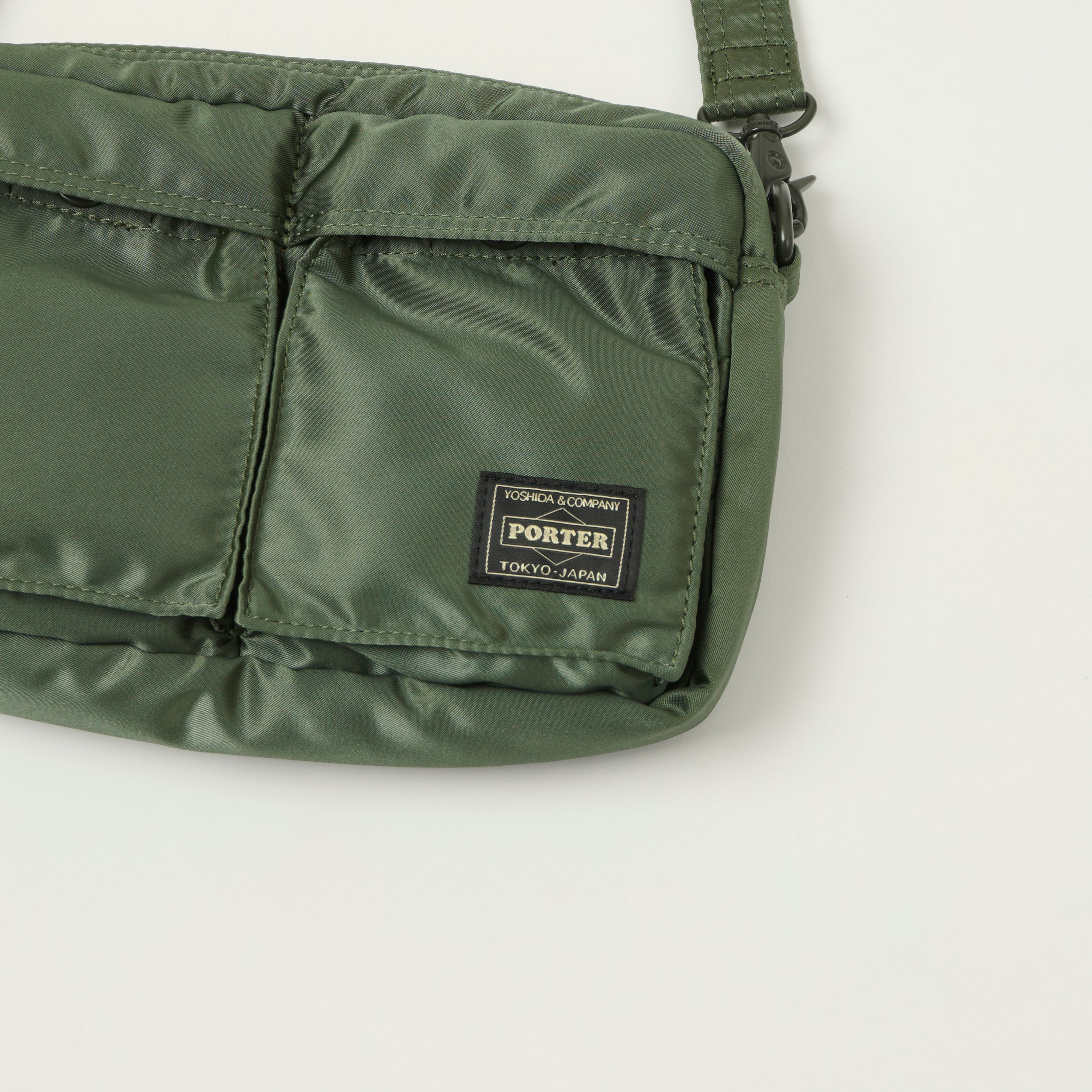 Porter-Yoshida & Co Bio Tanker Sling Bag - Sage Green - Image 2