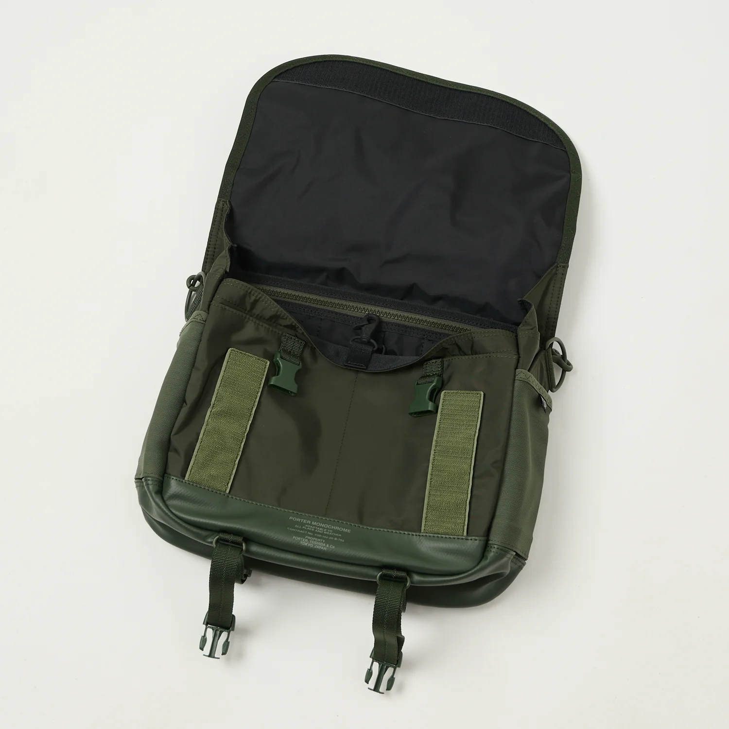 Porter-Yoshida & Co. Monochrome Messenger Bag (Small) - Olive - Image 3