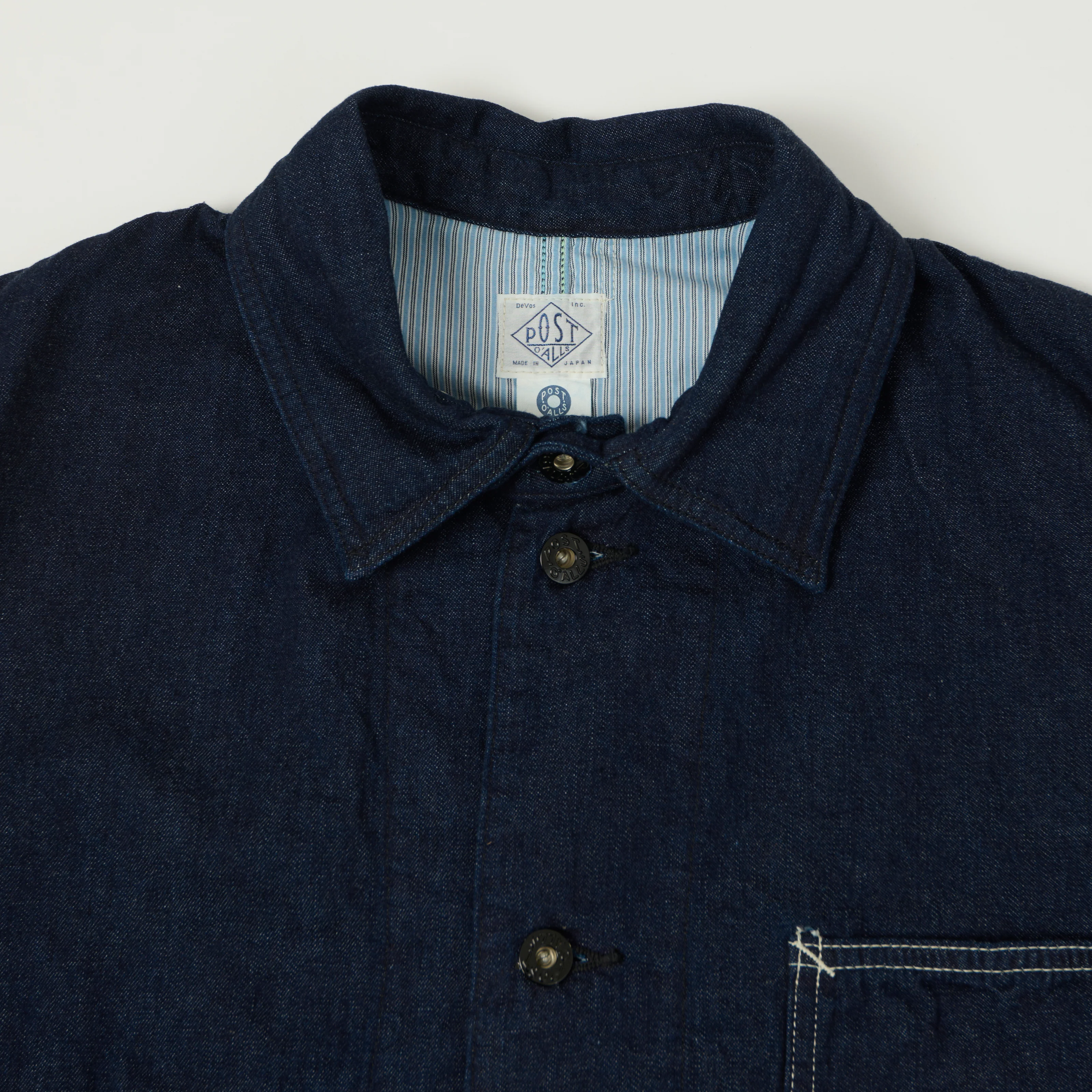 Post Overalls 8oz Denim Coverall Chore Jacket - One Wash - Image 2