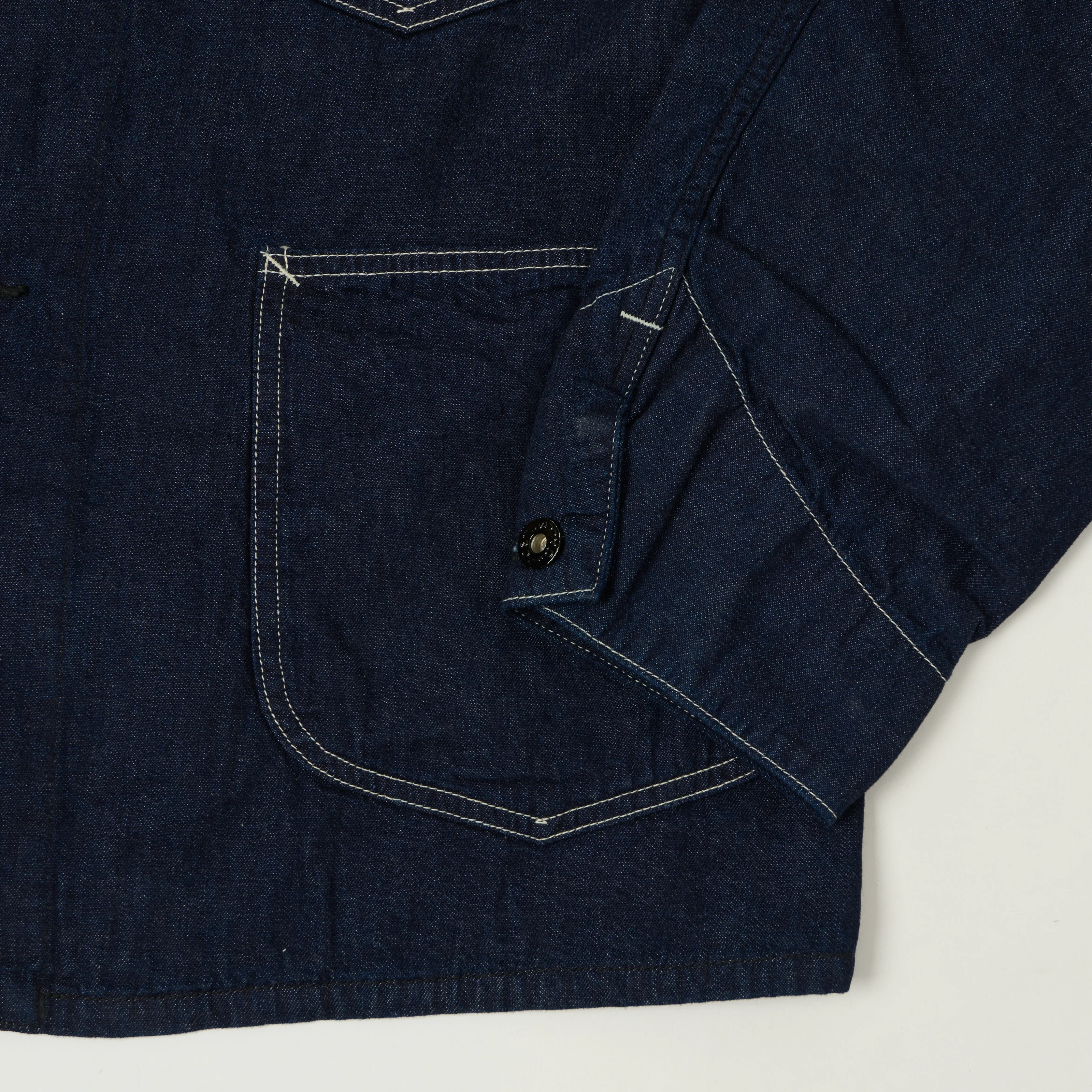 Post Overalls 8oz Denim Coverall Chore Jacket - One Wash - Image 3