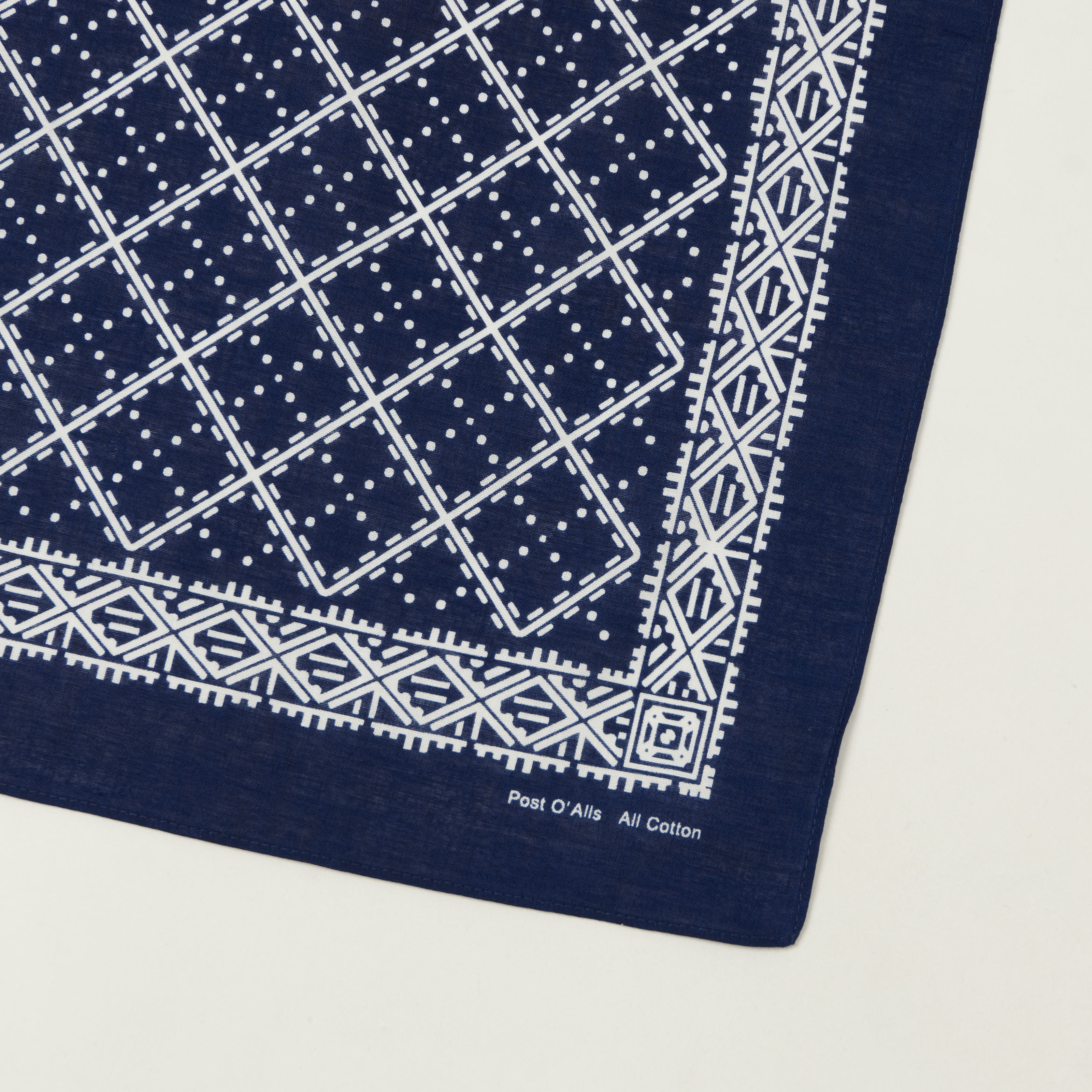 Post Overalls Geo Pattern #2 Bandana - Navy - Image 2