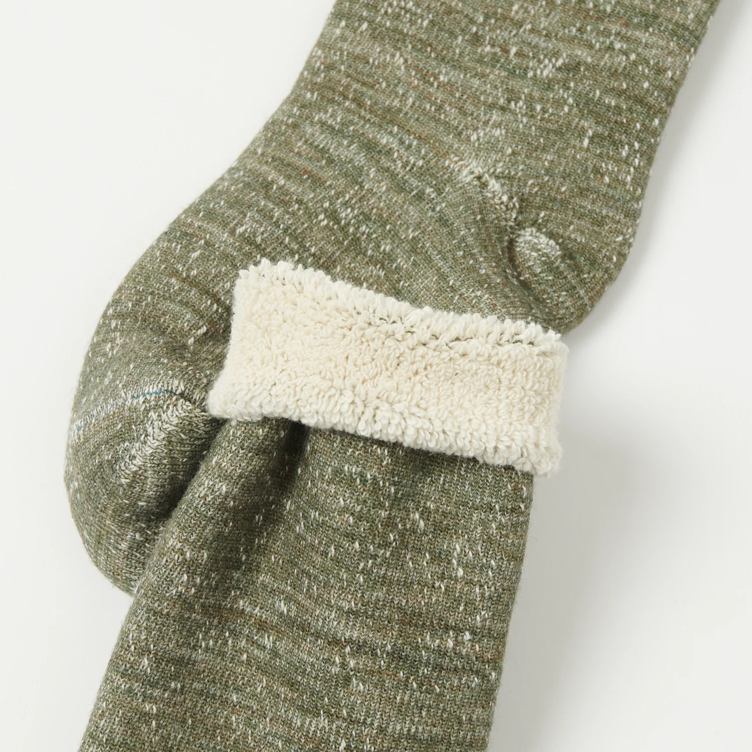 RoToTo Double Face Crew Sock - Army Green - Image 2