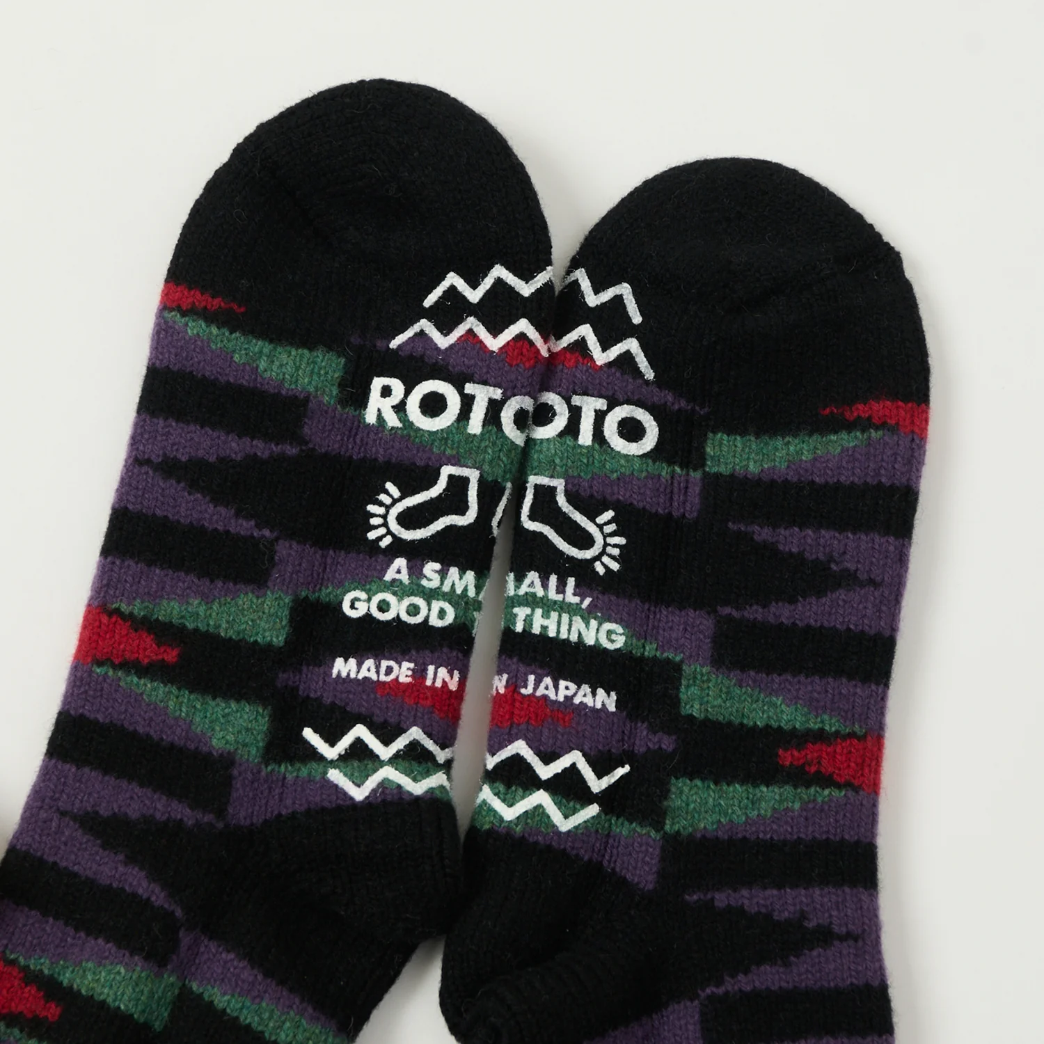RoToTo Merino Lambs Wool Room Sock Native - Black - Image 2