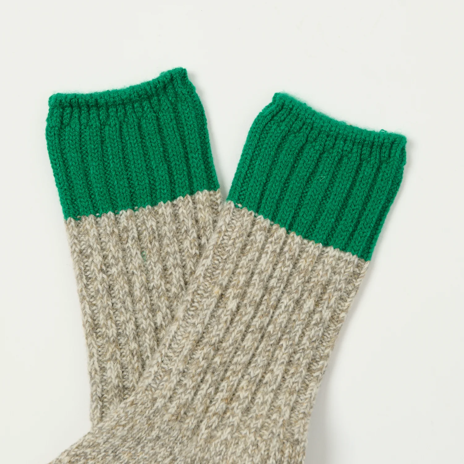 RoToTo Merino Wool Ragg Sock - Green - Image 2