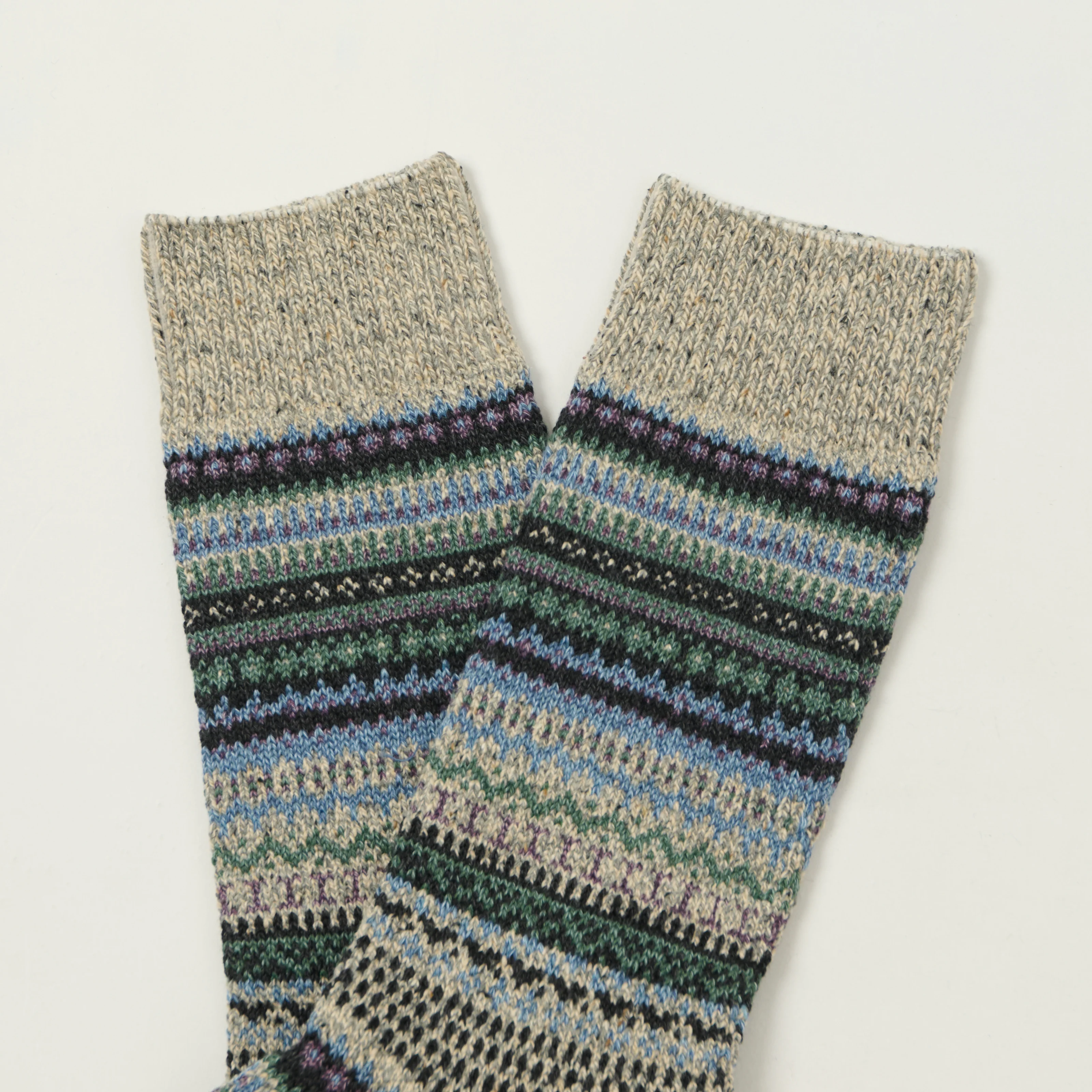 Rototo Nordic Pattern Socks - Dark Grey - Image 2