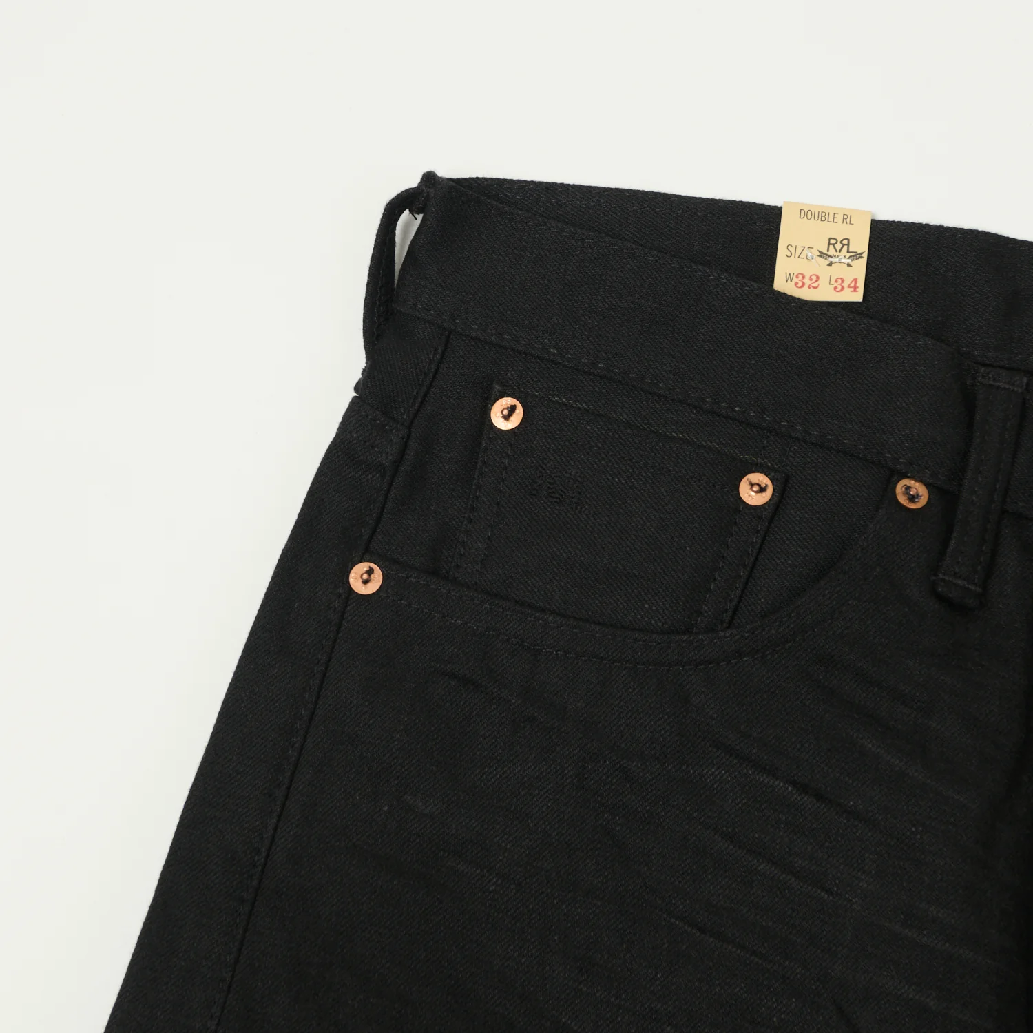 RRL 5-Pocket Selvedge Wide Straight Jean - Black Used Wash - Image 5