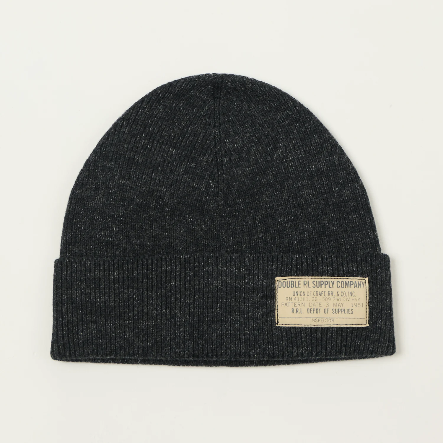 RRL Cotton Watch Cap - Black Indigo