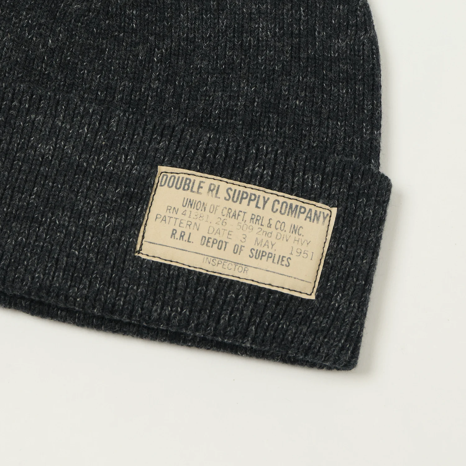 RRL Cotton Watch Cap - Black Indigo - Image 2