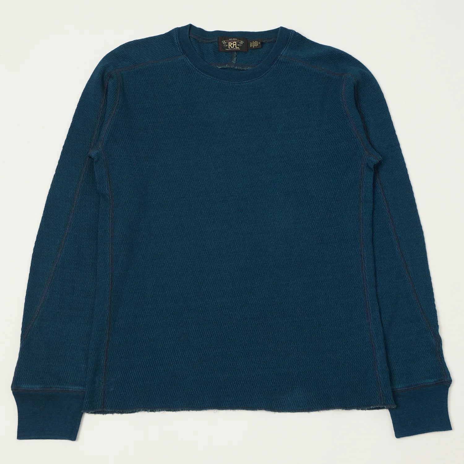 RRL Jacquard-Knit Thermal - Rinsed Blue Indigo