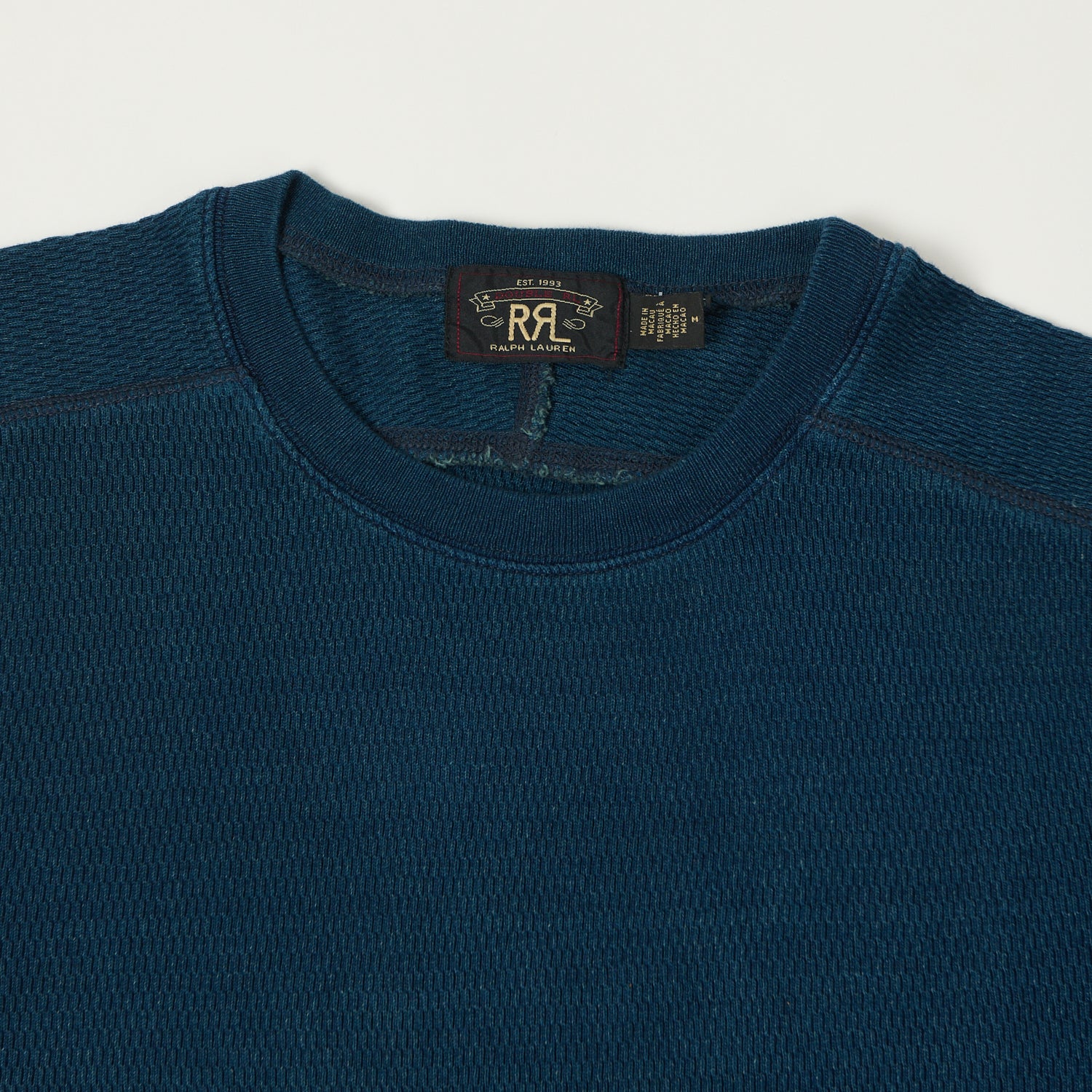 RRL Jacquard-Knit Thermal - Rinsed Blue Indigo - Image 2