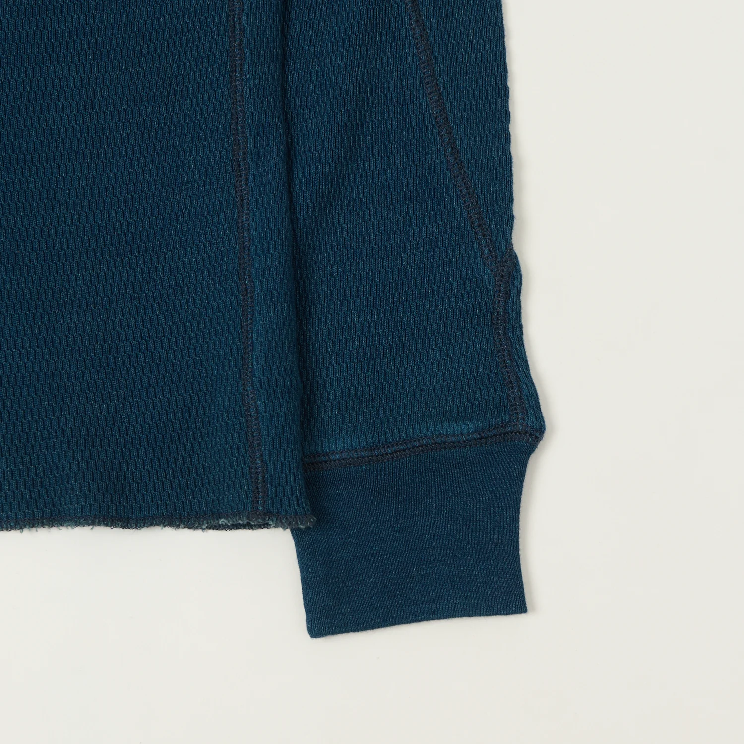 RRL Jacquard-Knit Thermal - Rinsed Blue Indigo - Image 3