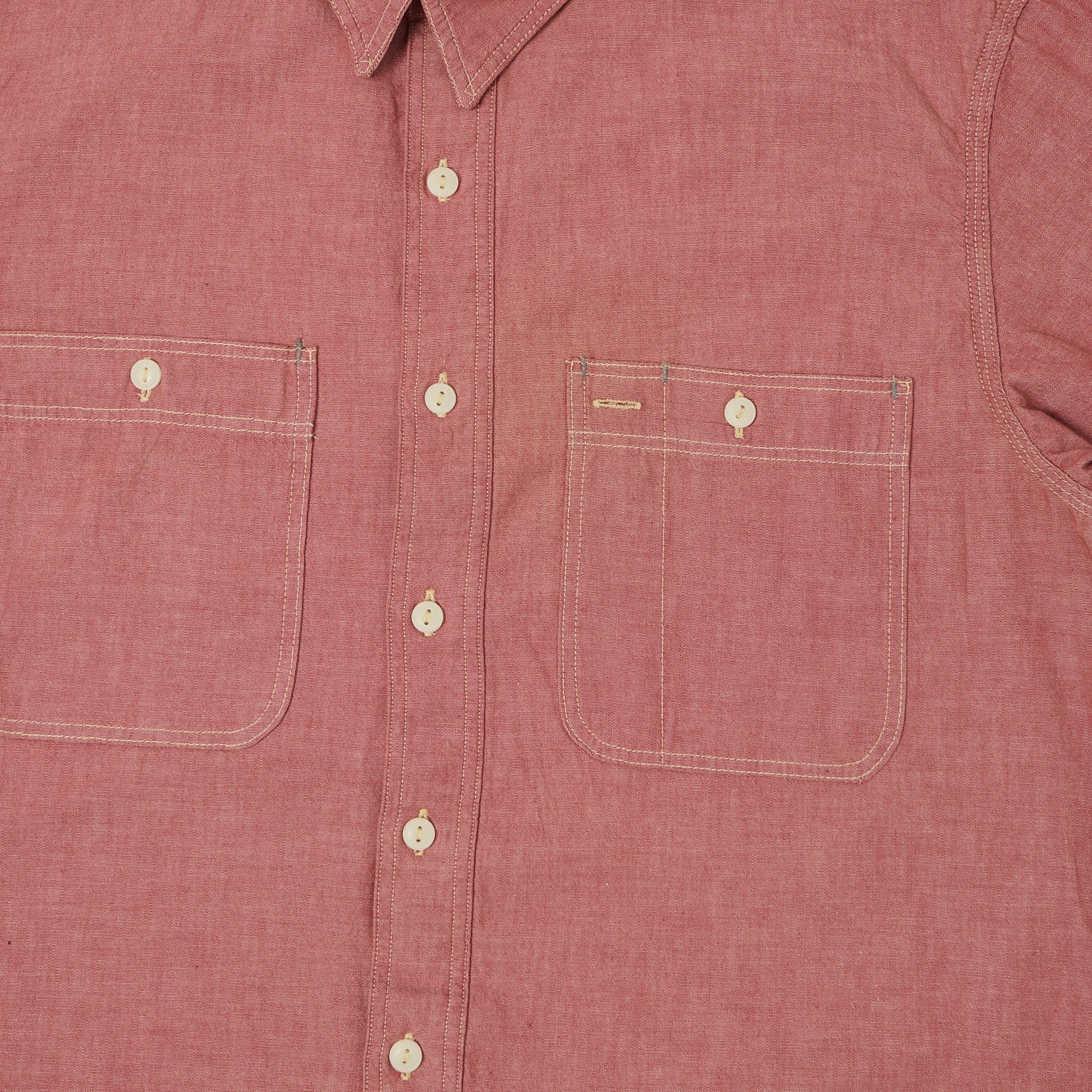 RRL Selvedge-Detailed Chambray Workshirt - Red - Image 3