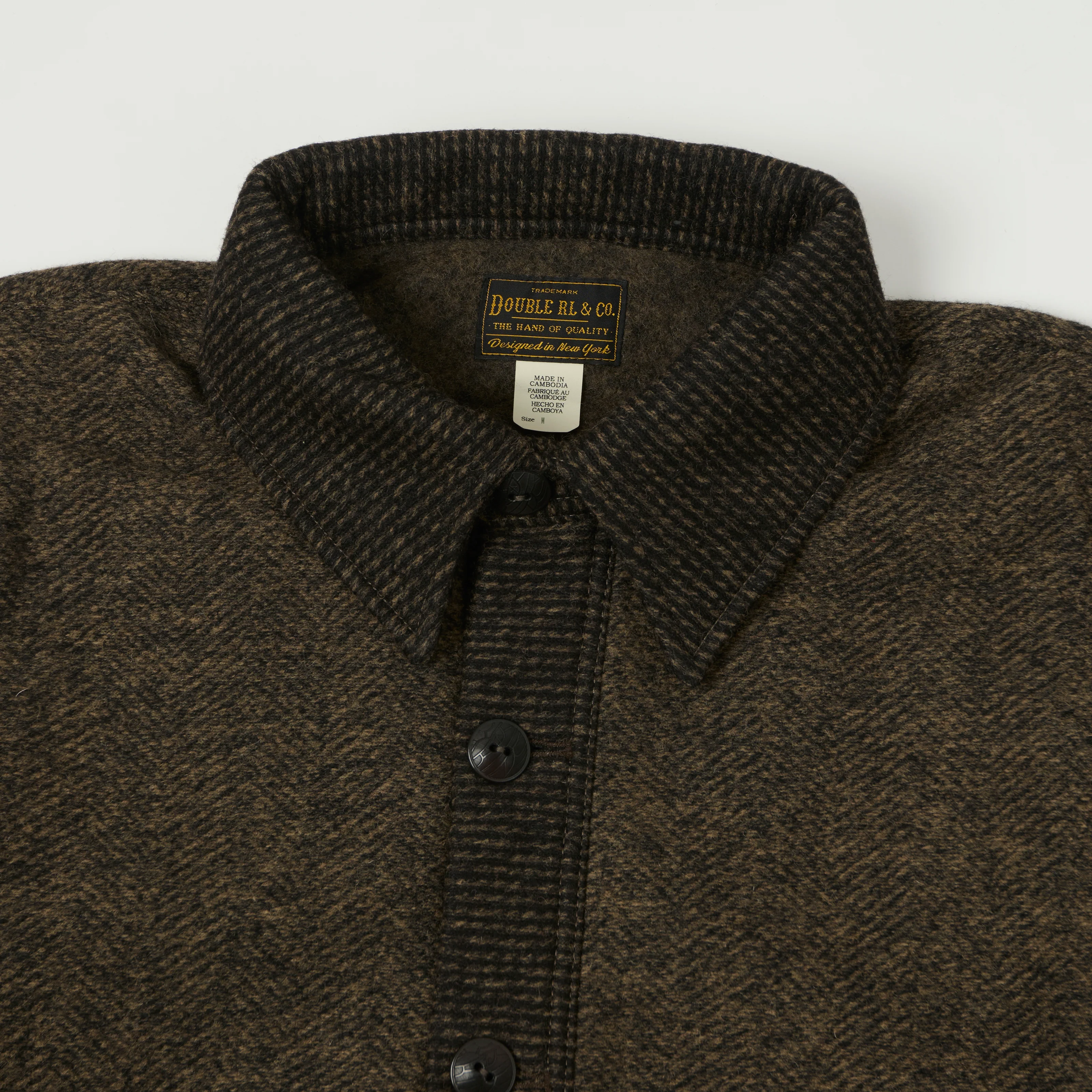 RRL 'Angus' Full Button Jacquard Cardigan - Brown - Image 2