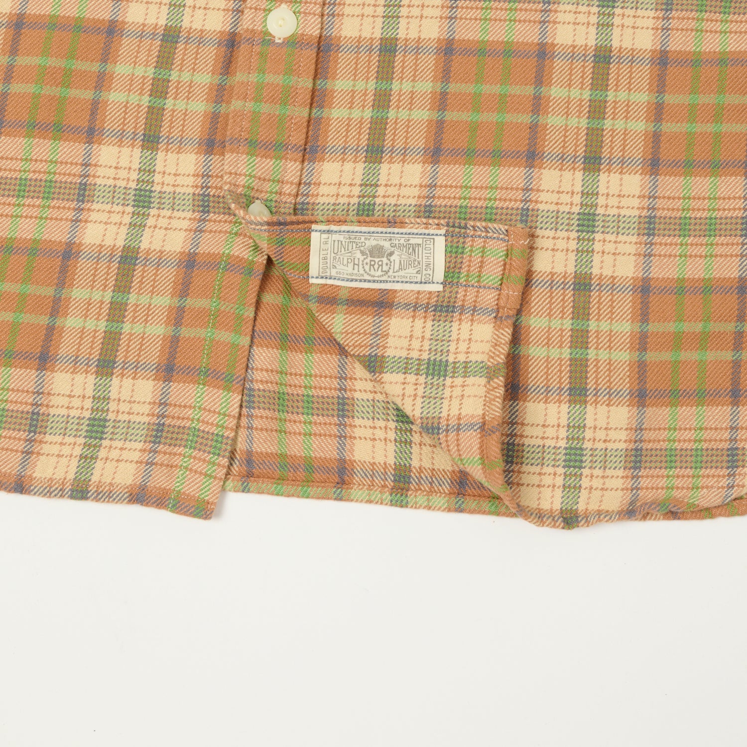 RRL Plaid Twill Workshirt - Orange Multi - Image 5