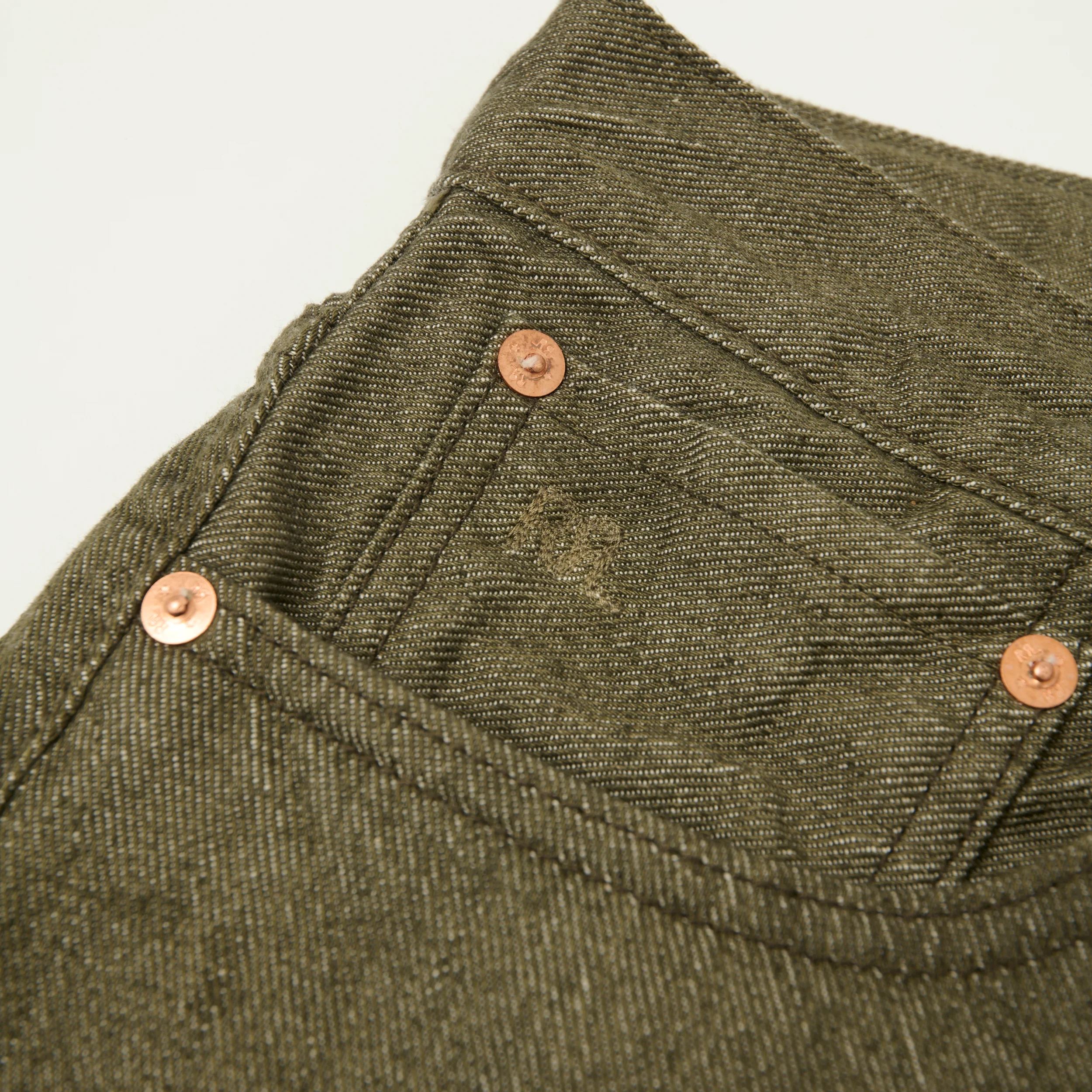 RRL Vintage 5-Pocket 11.5oz Relaxed Straight Jean - Olive - Image 6