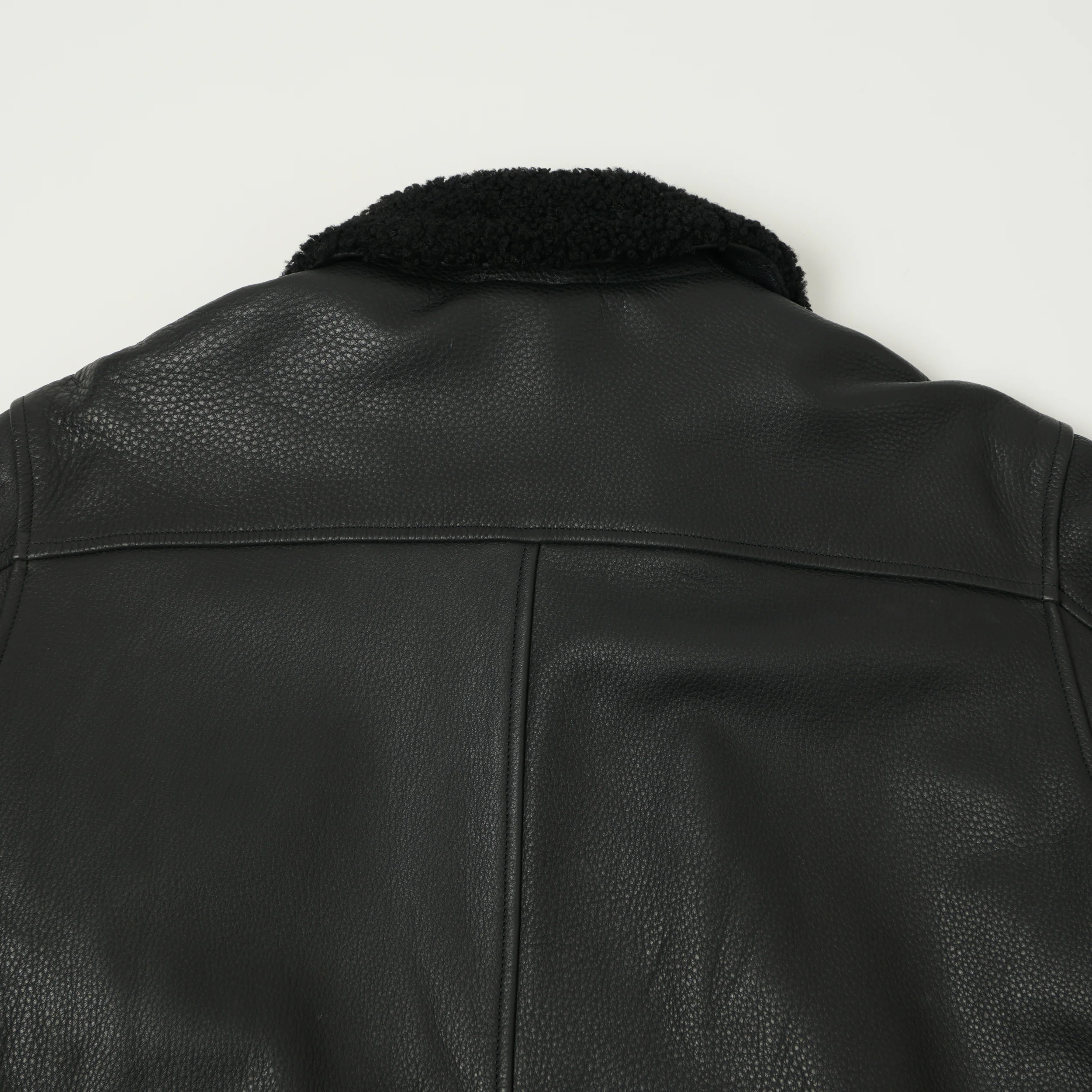 Shangri-La Heritage Aniline Leather N-1 Deck Jacket - Black - Image 5