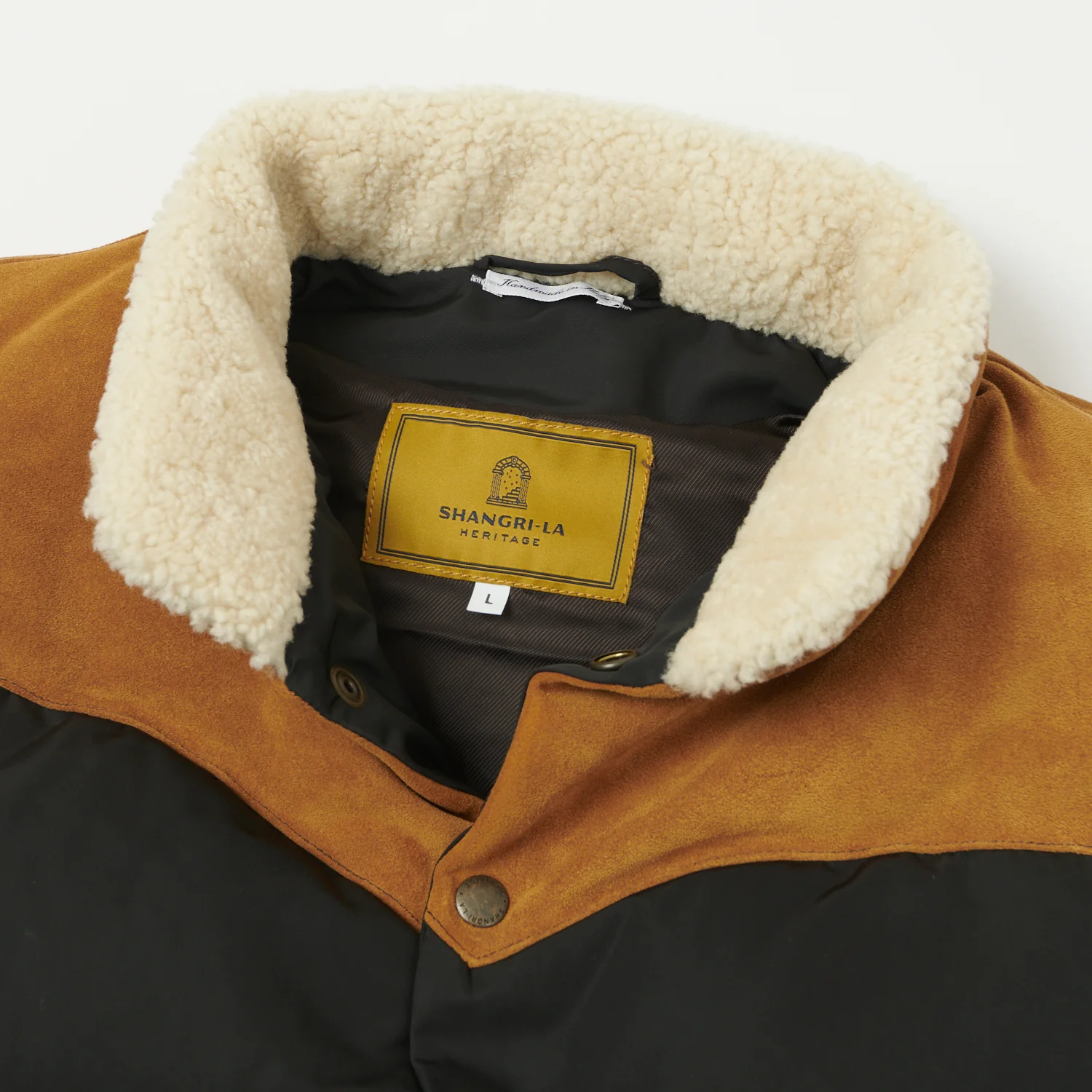Shangri-La Heritage 'Bivacco' Western Down Vest - Black/Beige - Image 2