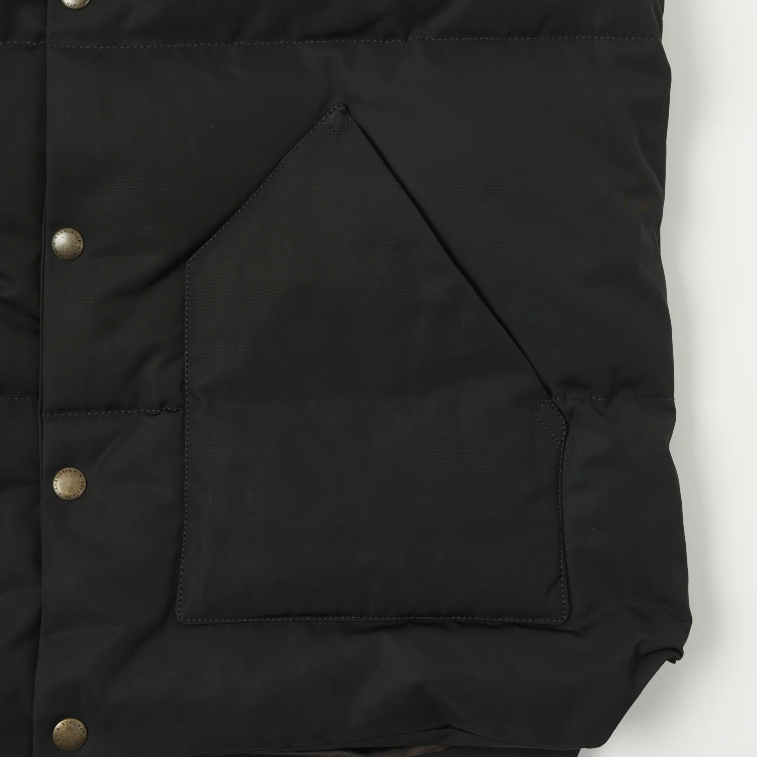Shangri-La Heritage 'Bivacco' Western Down Vest - Black/Beige - Image 3