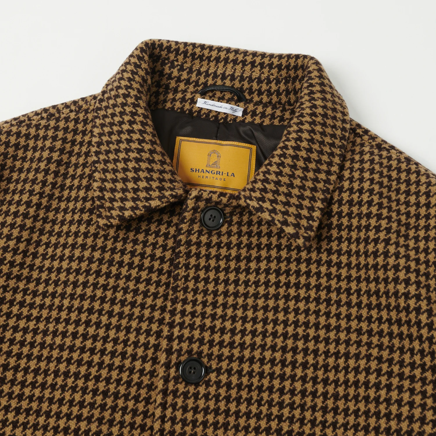 Shangri-La Heritage 'Enzo' Wool Car Coat - Gold Pied De Poule - Image 2