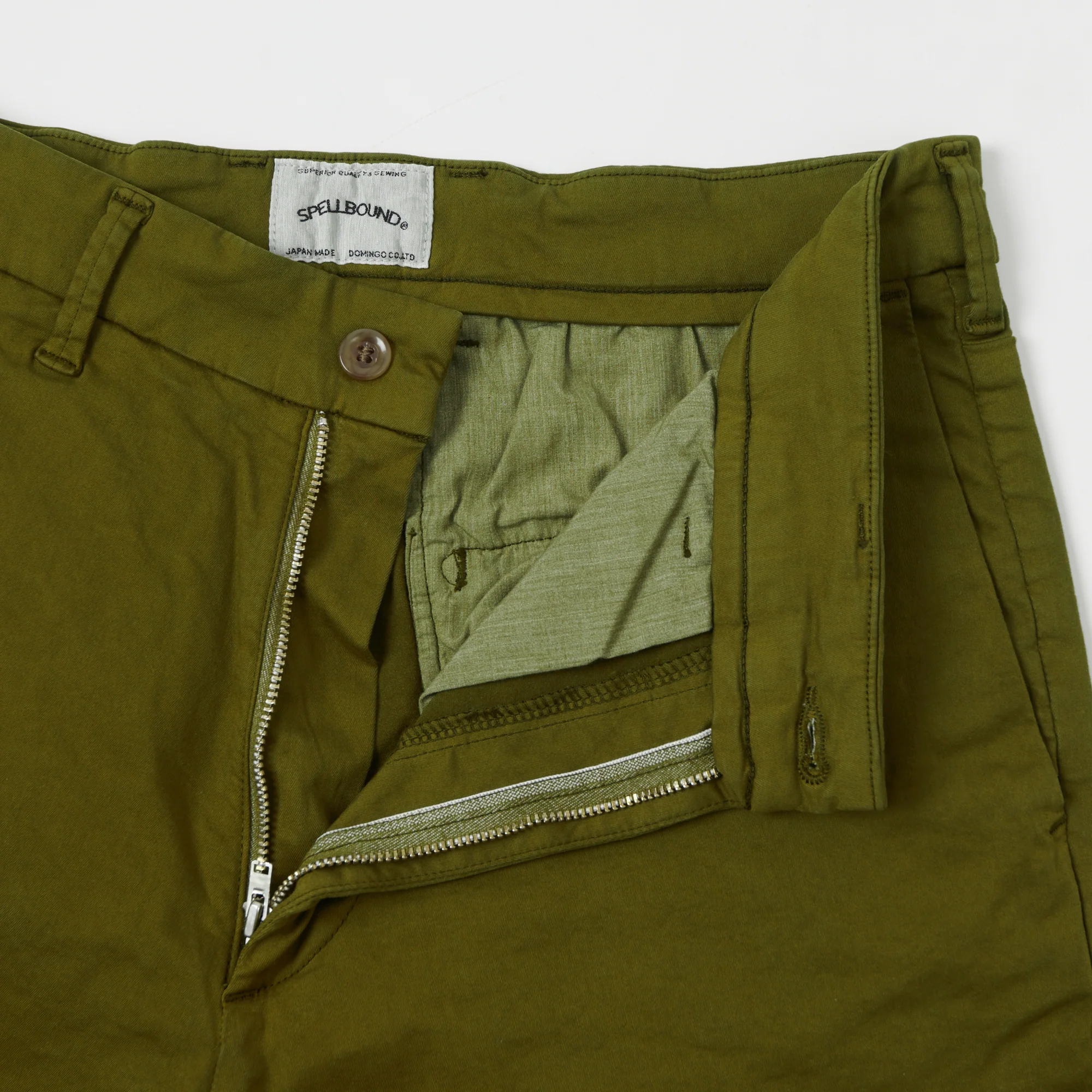 Spellbound Slim Tapered Stretch Chino - Army Green - Image 3