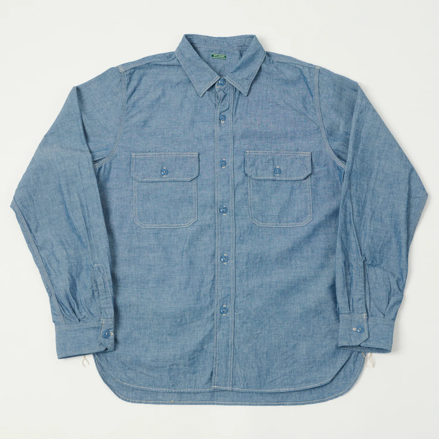 Spellbound Twin Pocket Chambray Shirt - Blue