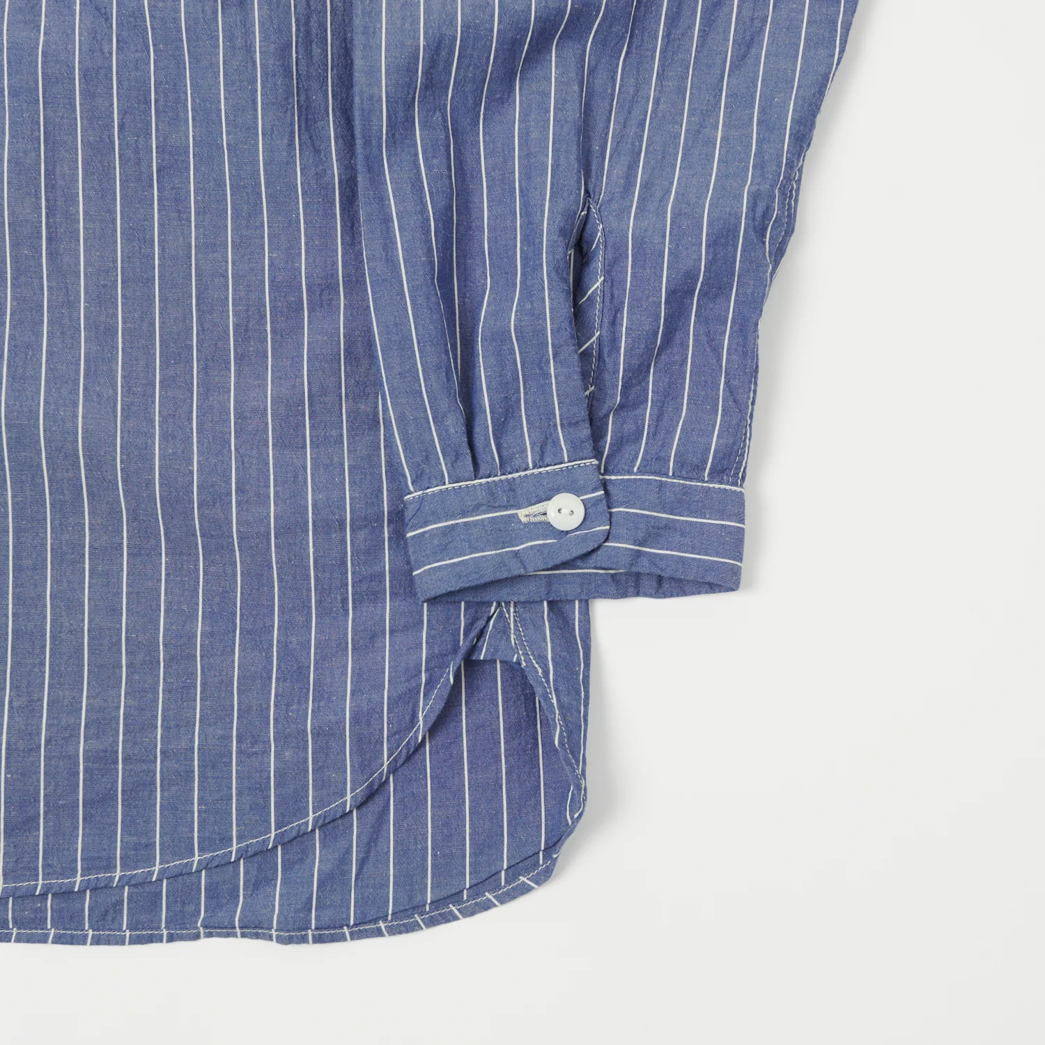 Spellbound Cotton Linen Stripe Big Pocket Shirt - Blue - Image 3