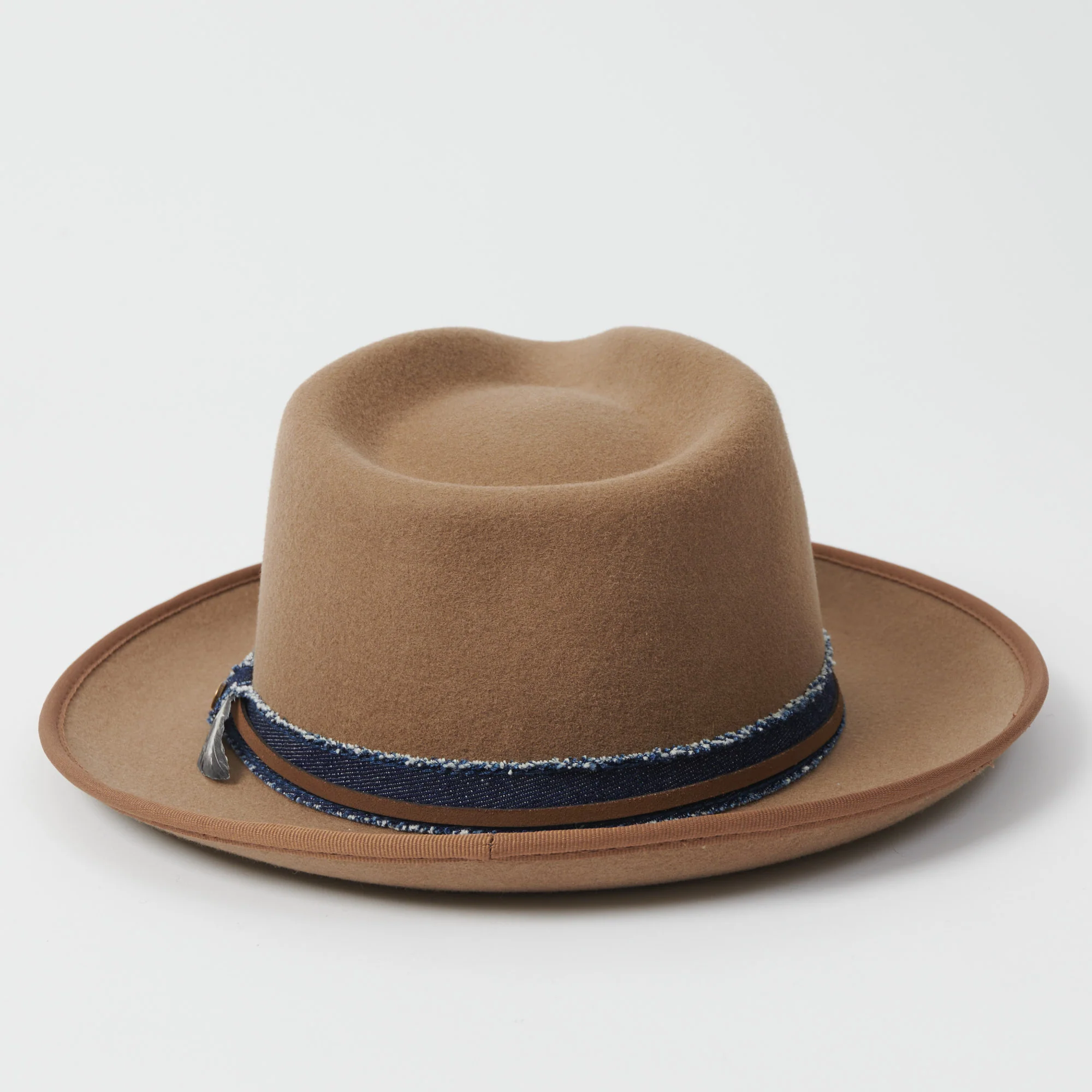 Stetson Denim Band Fedora Hat - Tan - Image 4