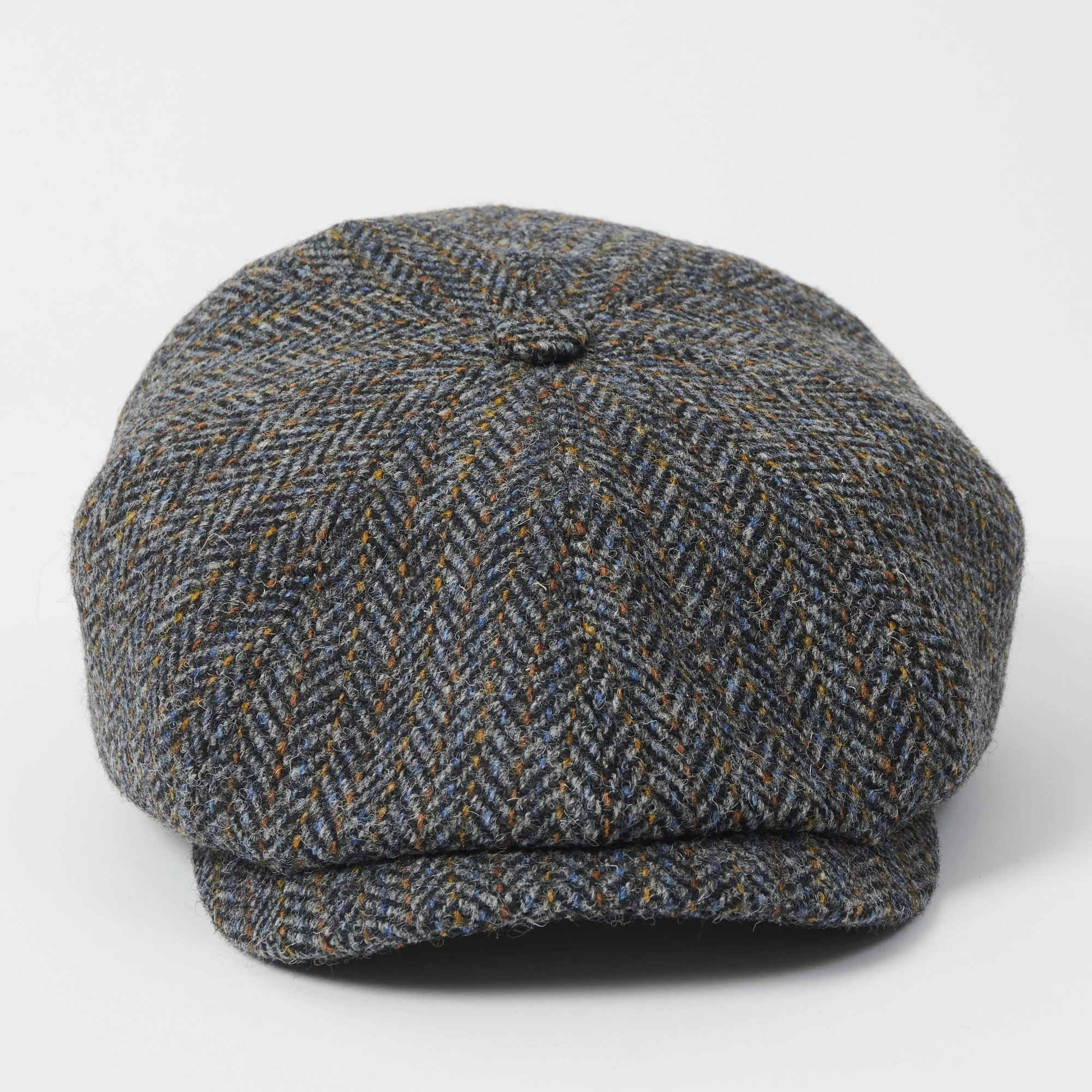 Stetson Hatteras Harris Tweed Flat Cap - Blue/Grey - Image 2
